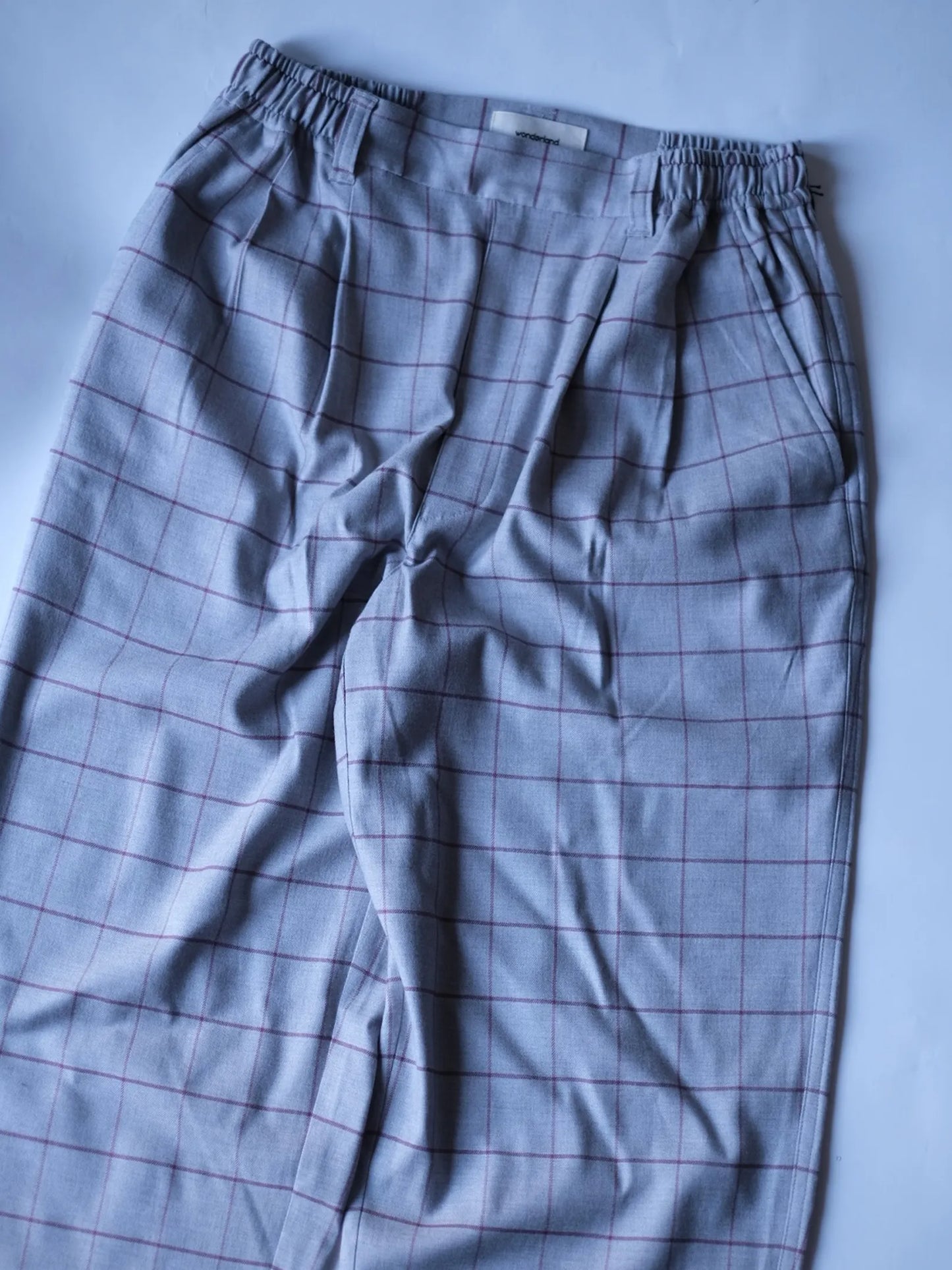 wonderland "Two Tuck Check Pants"