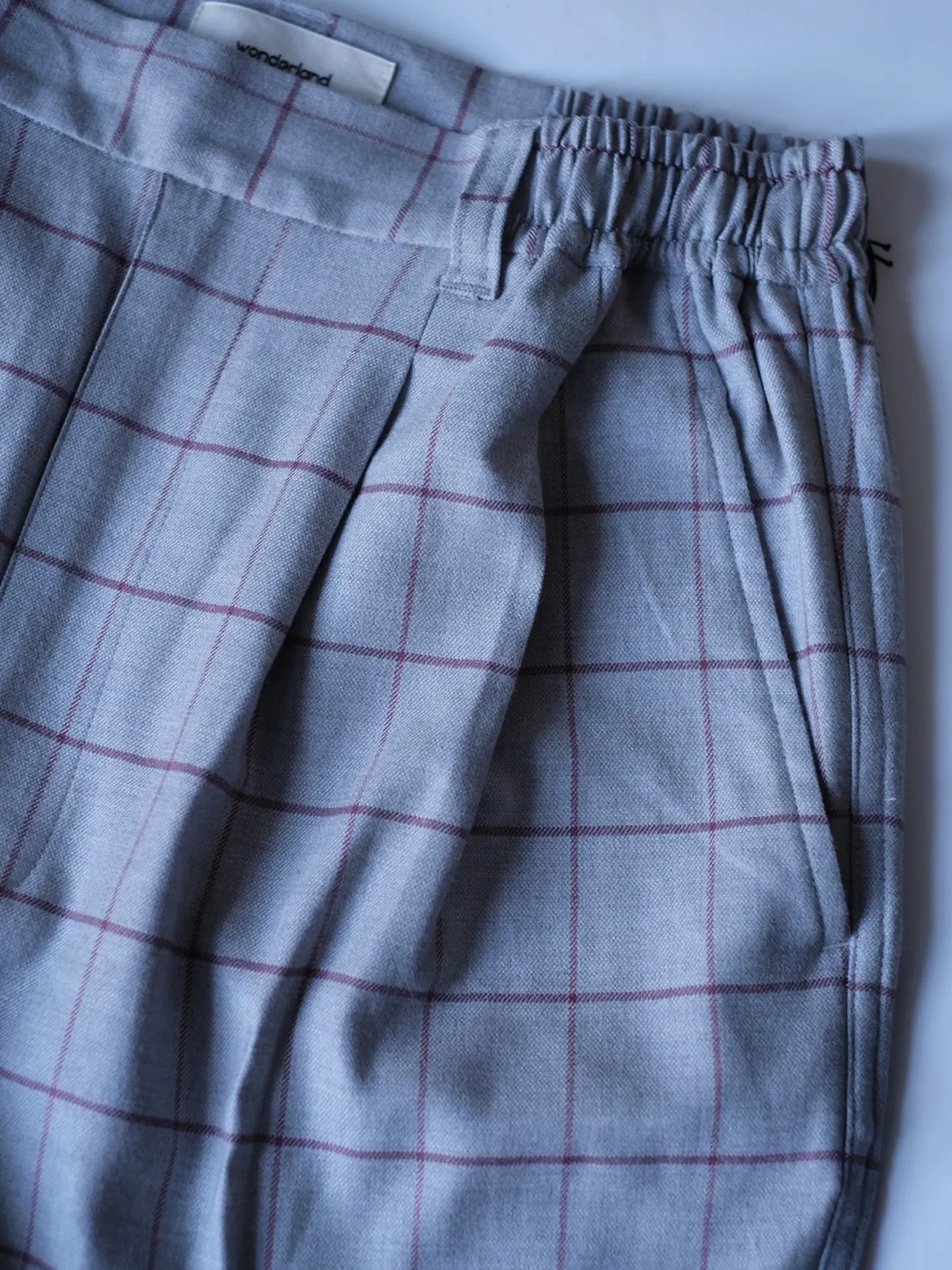wonderland "Two Tuck Check Pants"