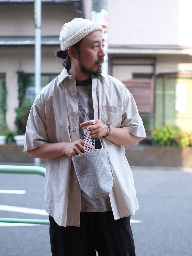 SOWBOW "蒼氓シャツ/G ROUND BOTTOM RC S/S SHIRT(COTTON/SILK)"