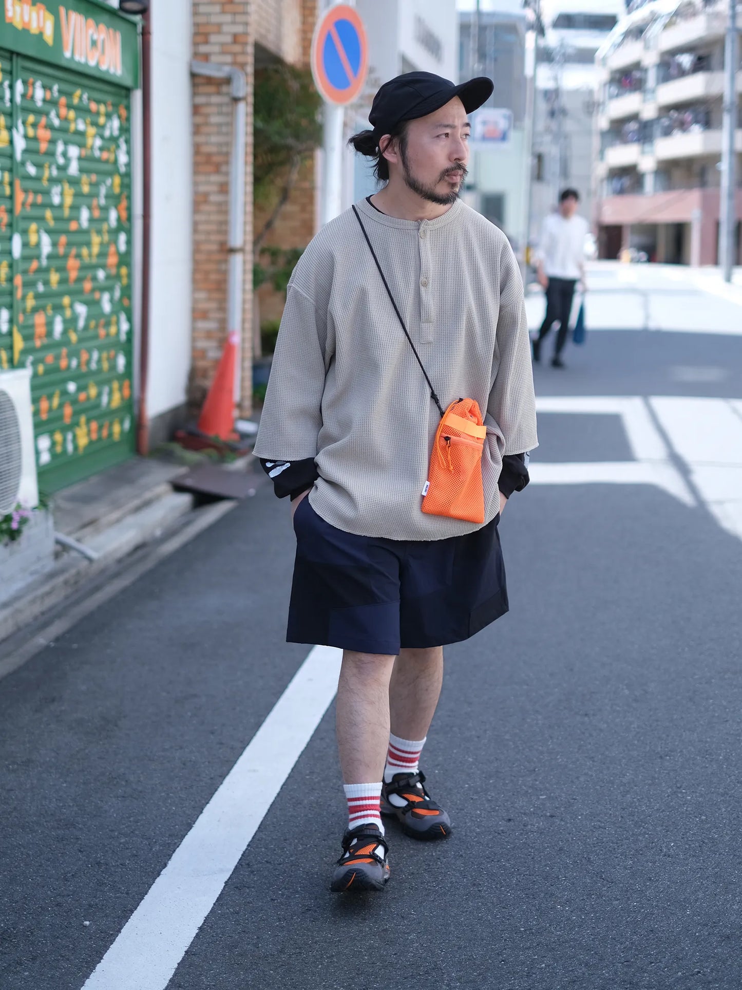 UNFRM "2WAY STRETCH PATCHWORK BAGGY SHORTS(2colors)"