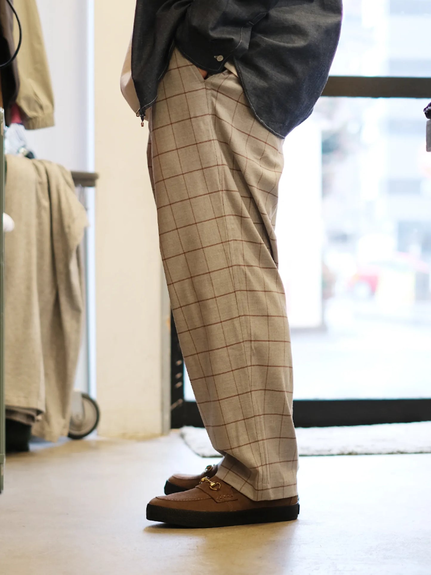wonderland "Two Tuck Check Pants"