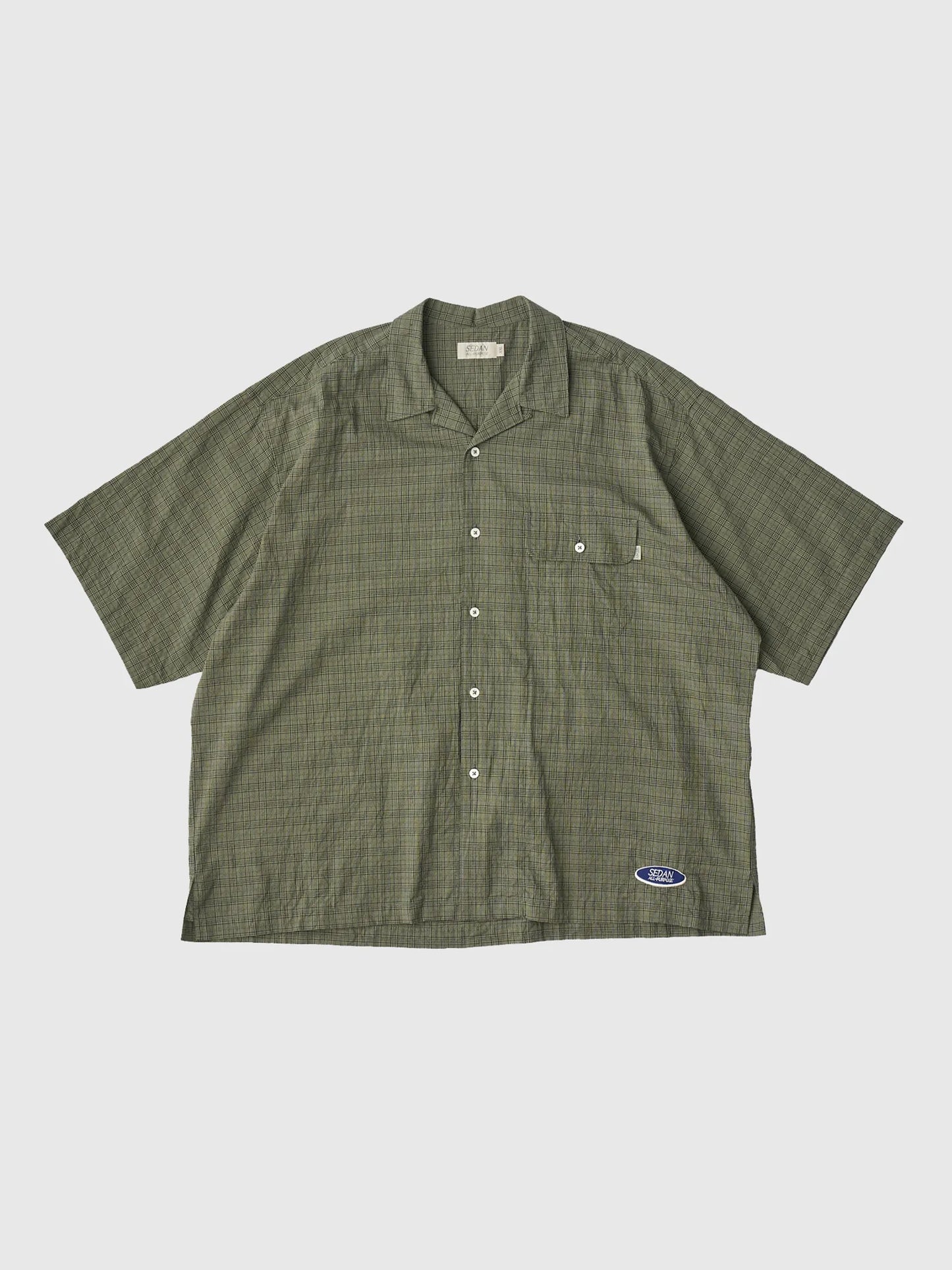 SEDAN ALL-PURPOSE "Dobby Plaid Open Collar S/S Shirt"