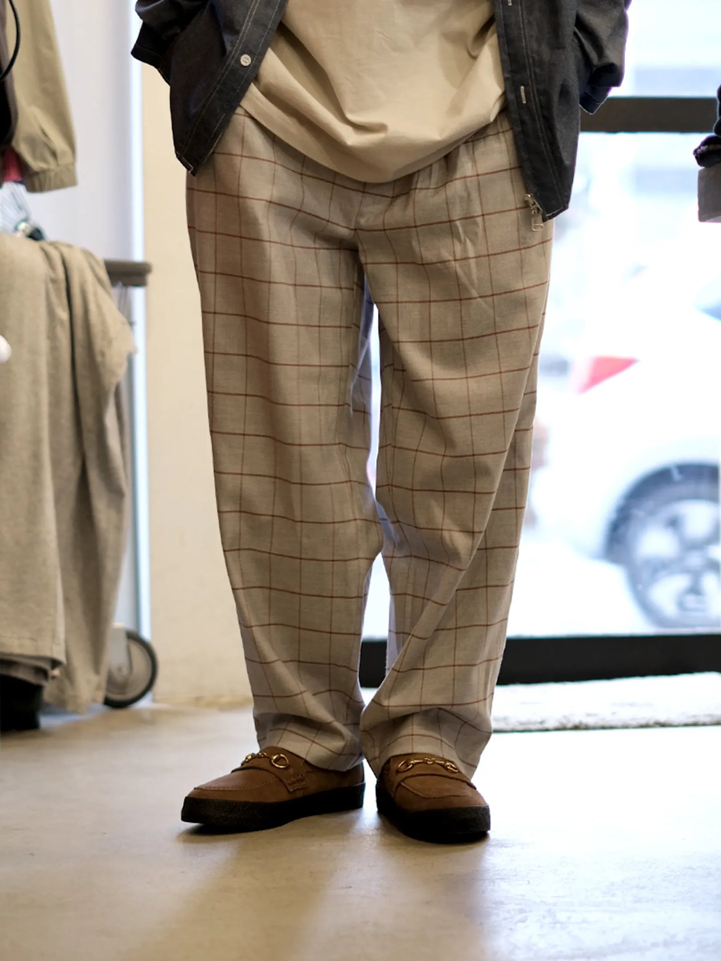 wonderland "Two Tuck Check Pants"