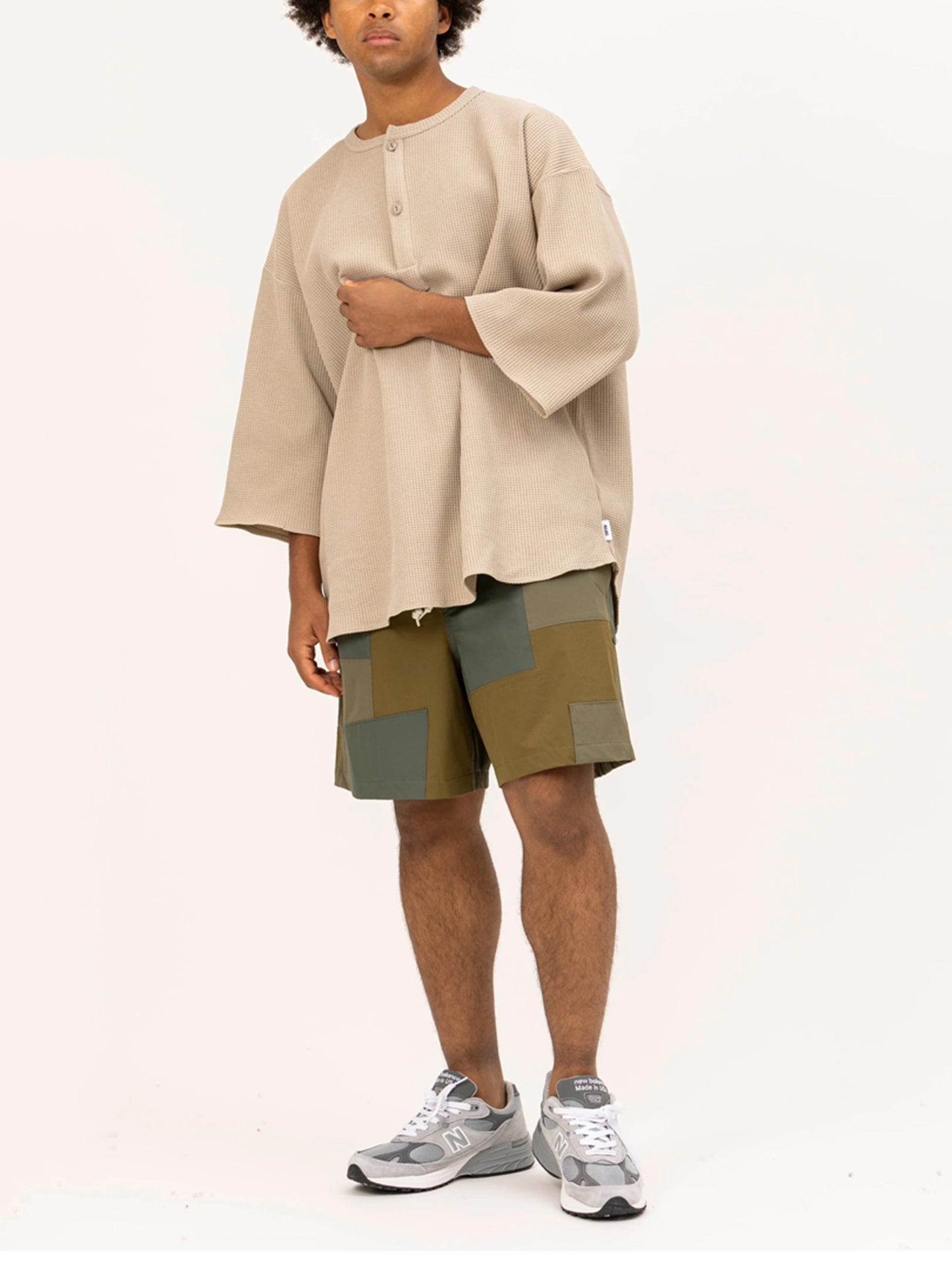 UNFRM "IRM WAFFLE THERMAL 6/10 HENRY NECK WIDE SHIRT(2colors)"