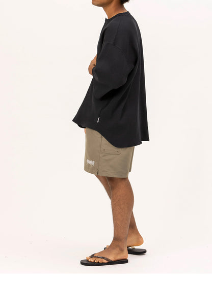 UNFRM "IRM WAFFLE THERMAL 6/10 HENRY NECK WIDE SHIRT(2colors)"