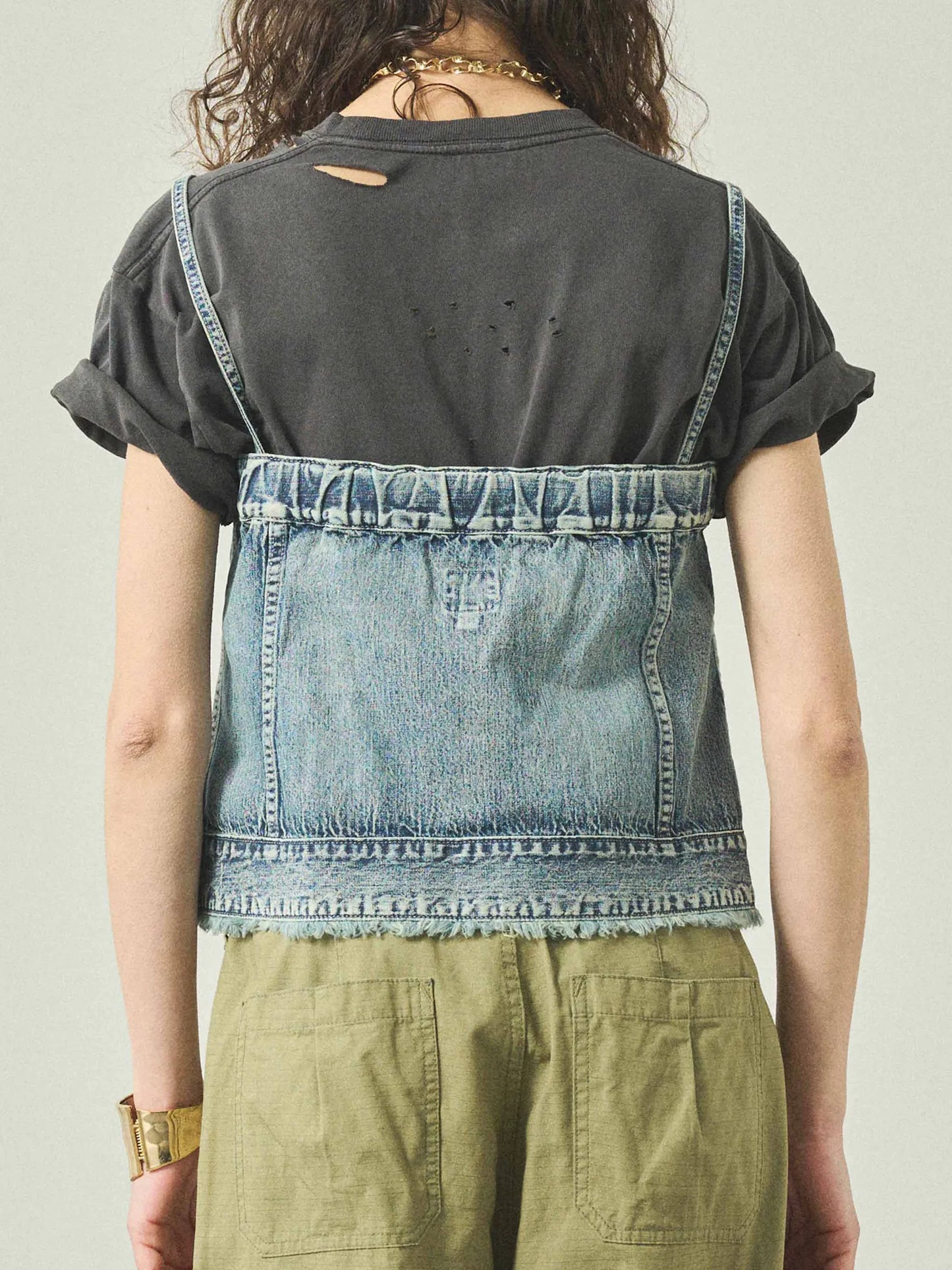 Kha:ki "DENIM BUSTIER TOP"
