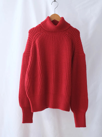 manon "LOW GAUGE HIGH NECK OVER KNIT(2colors)"