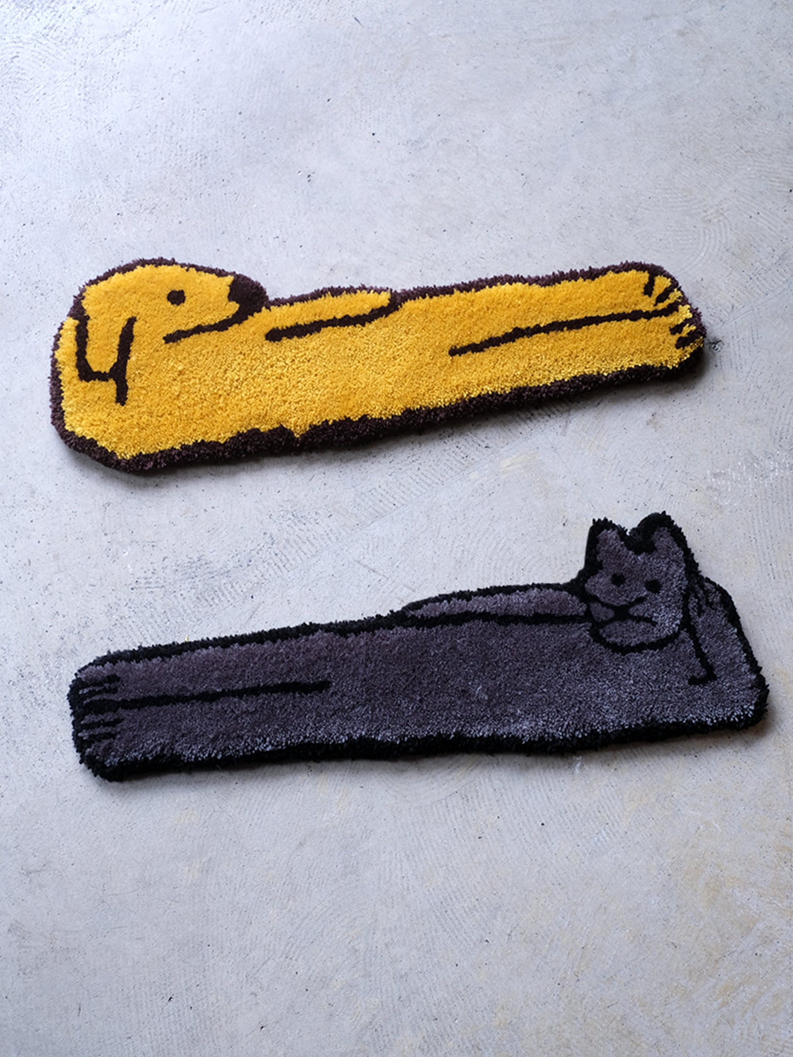 ⚫︎受注生産 TOUTEN×PANIRUG "涅槃像 dog & cat  RUG"