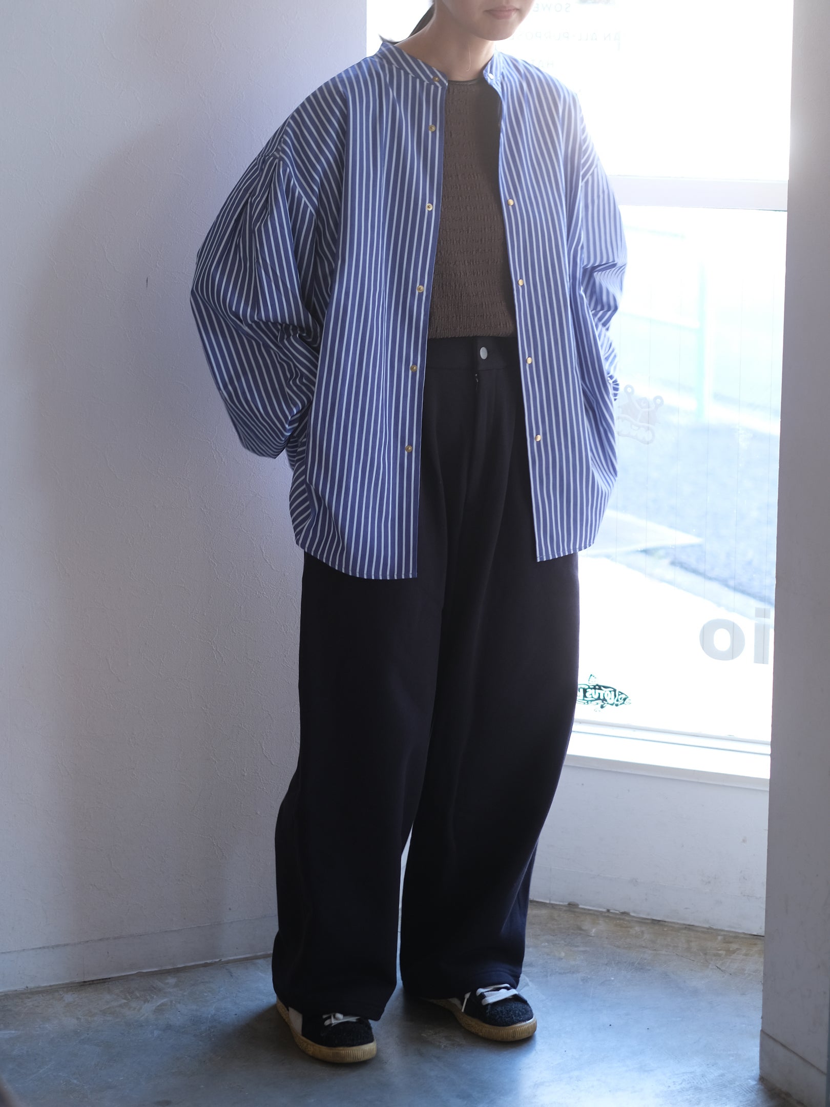 THE SUNNY "SWEAT TWO TUCK PANTS / NAVY"