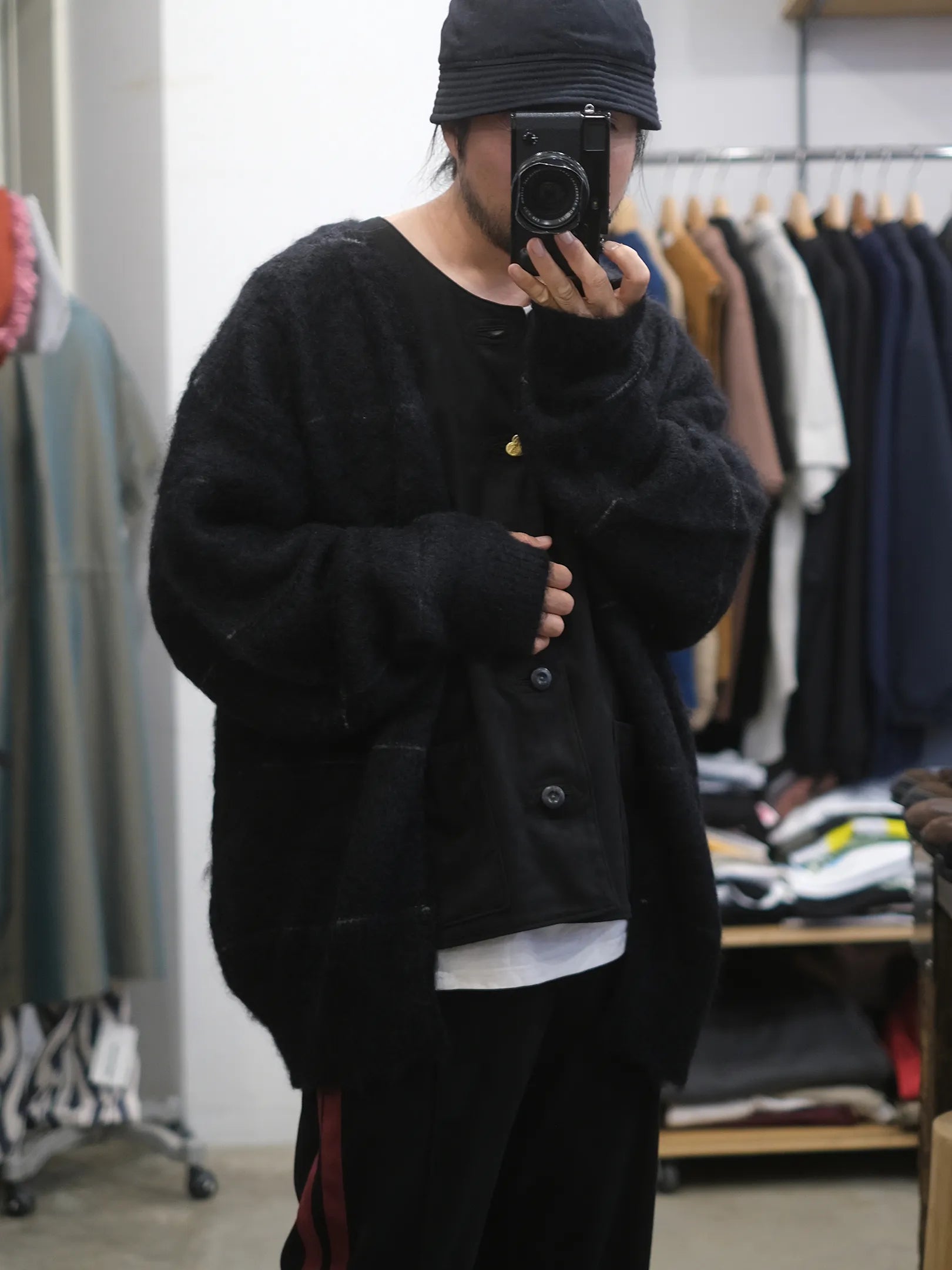 THE SUNNY "MOHAIR BOARDER CARDIGAN(BLACK)"