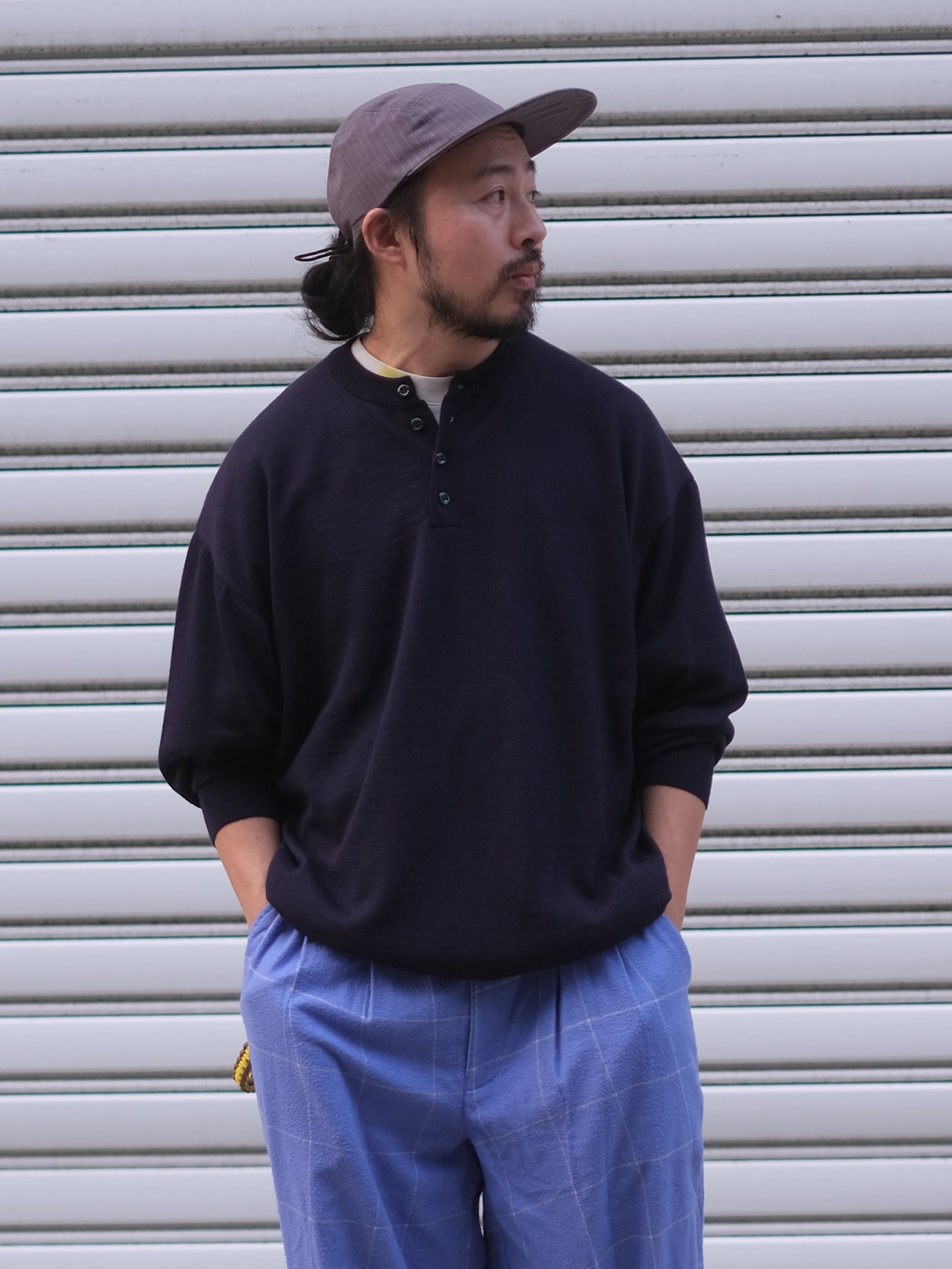 maillot mature "Boundary Henley Sweater(2colors)"