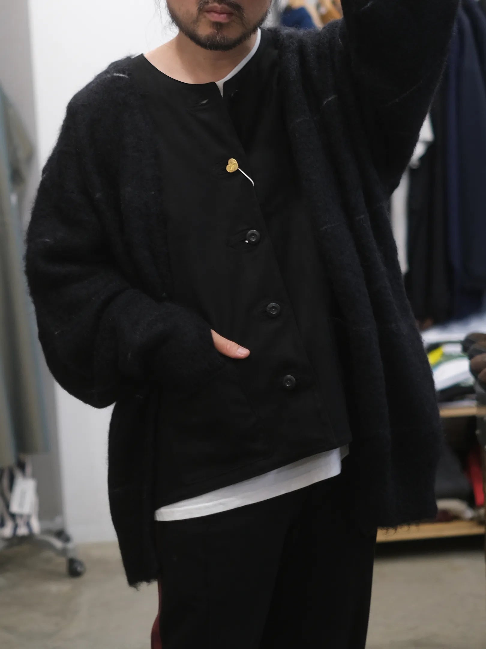 THE SUNNY "MOHAIR BOARDER CARDIGAN(BLACK)"