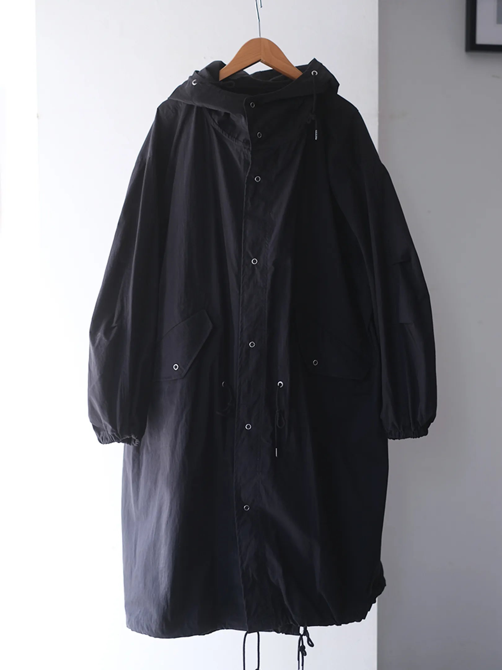 manon "COTTON NYLON HOODCOAT"