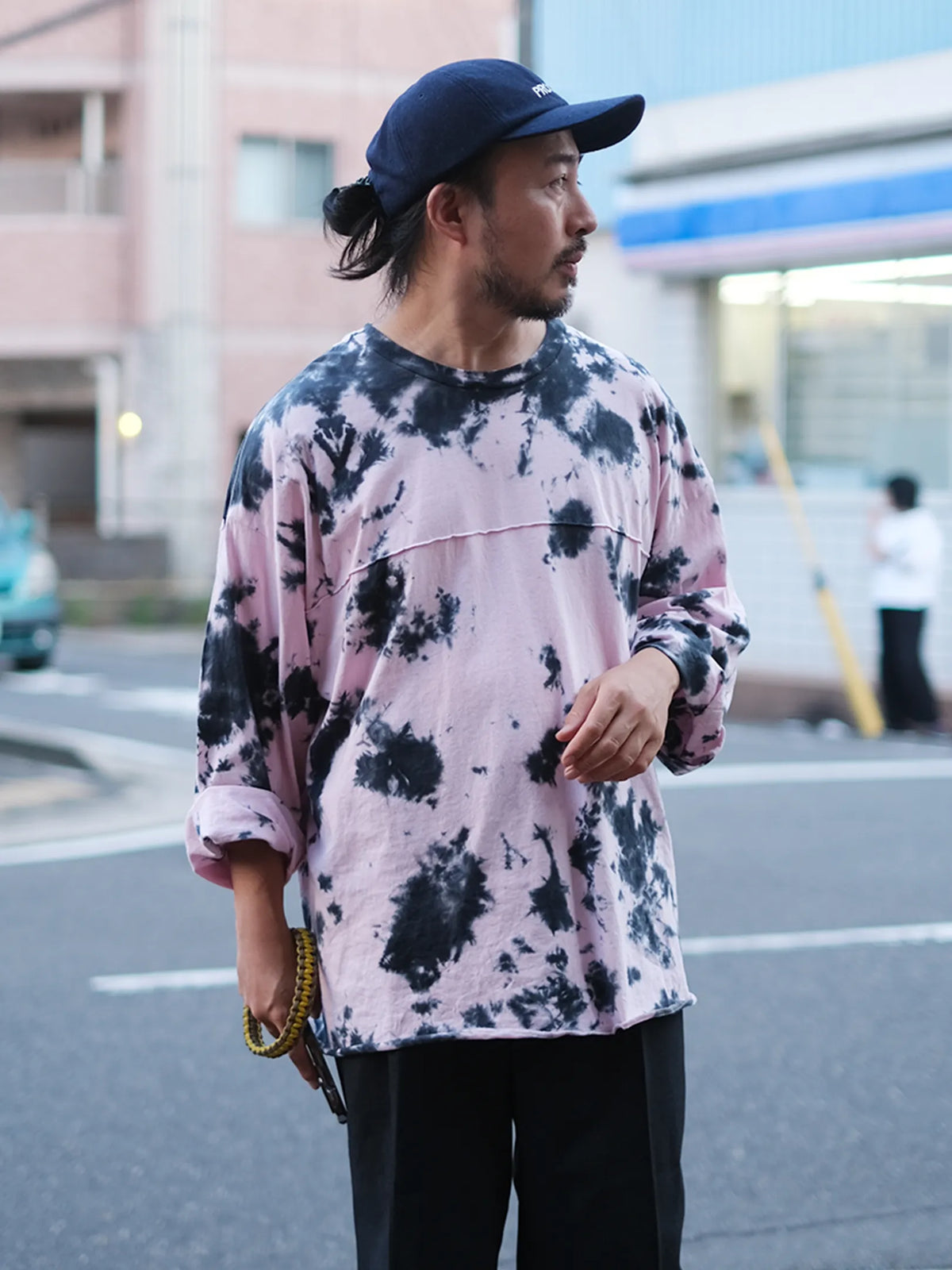 GILDAN CUSTOM TIE-DYE DABO SLEEVE  Tee (LT.PINK: LONG )