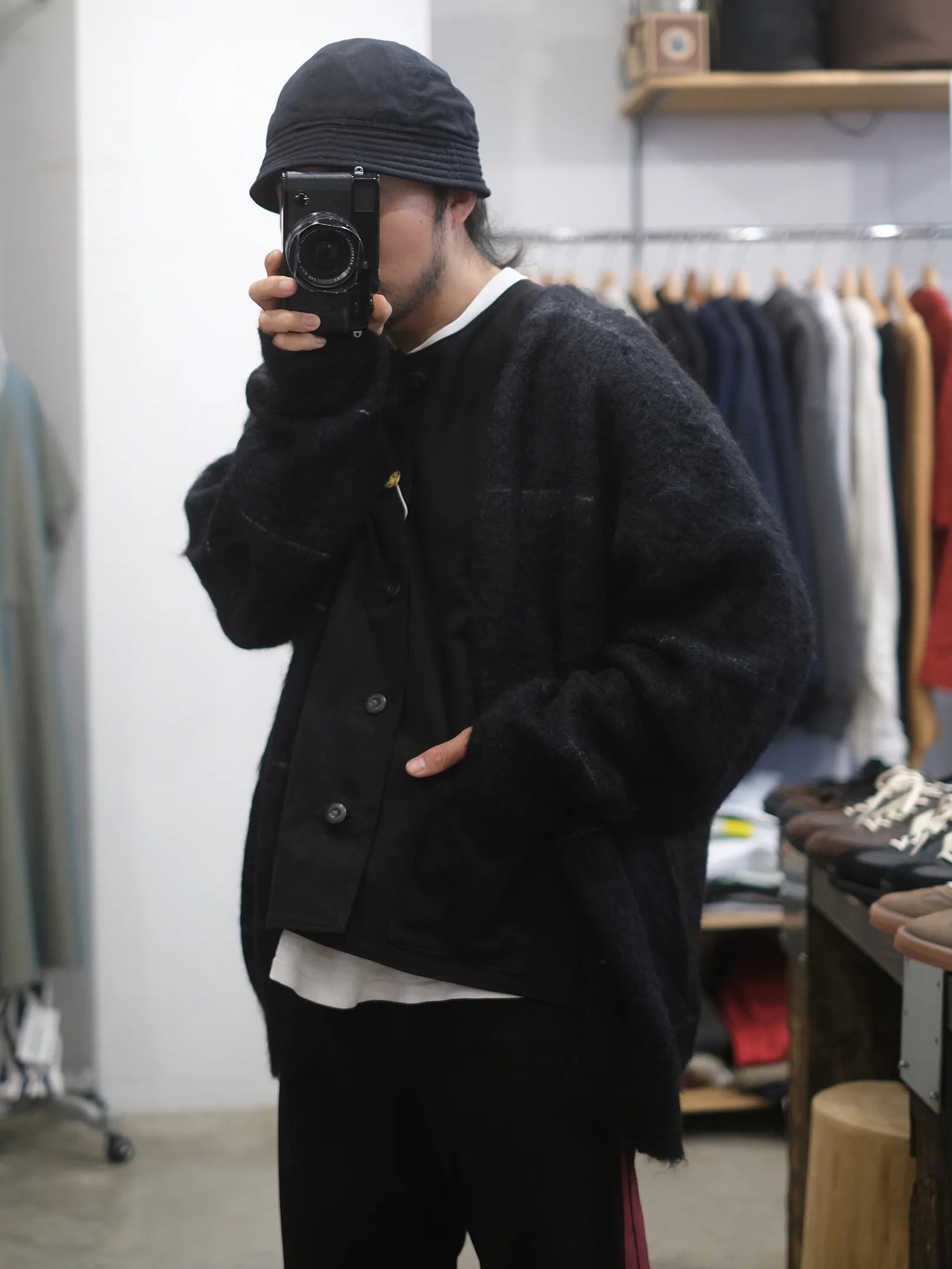 THE SUNNY "MOHAIR BOARDER CARDIGAN(BLACK)"