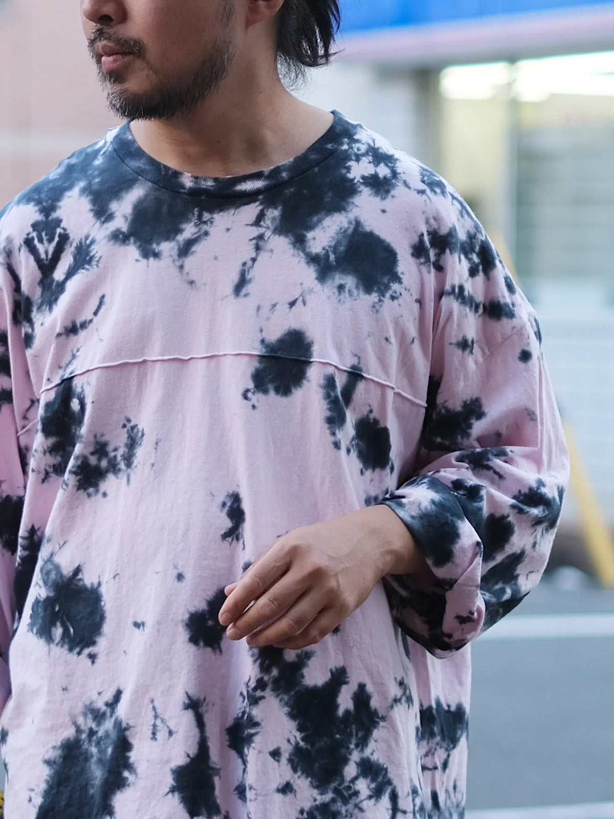 GILDAN CUSTOM TIE-DYE DABO SLEEVE  Tee (LT.PINK: LONG )