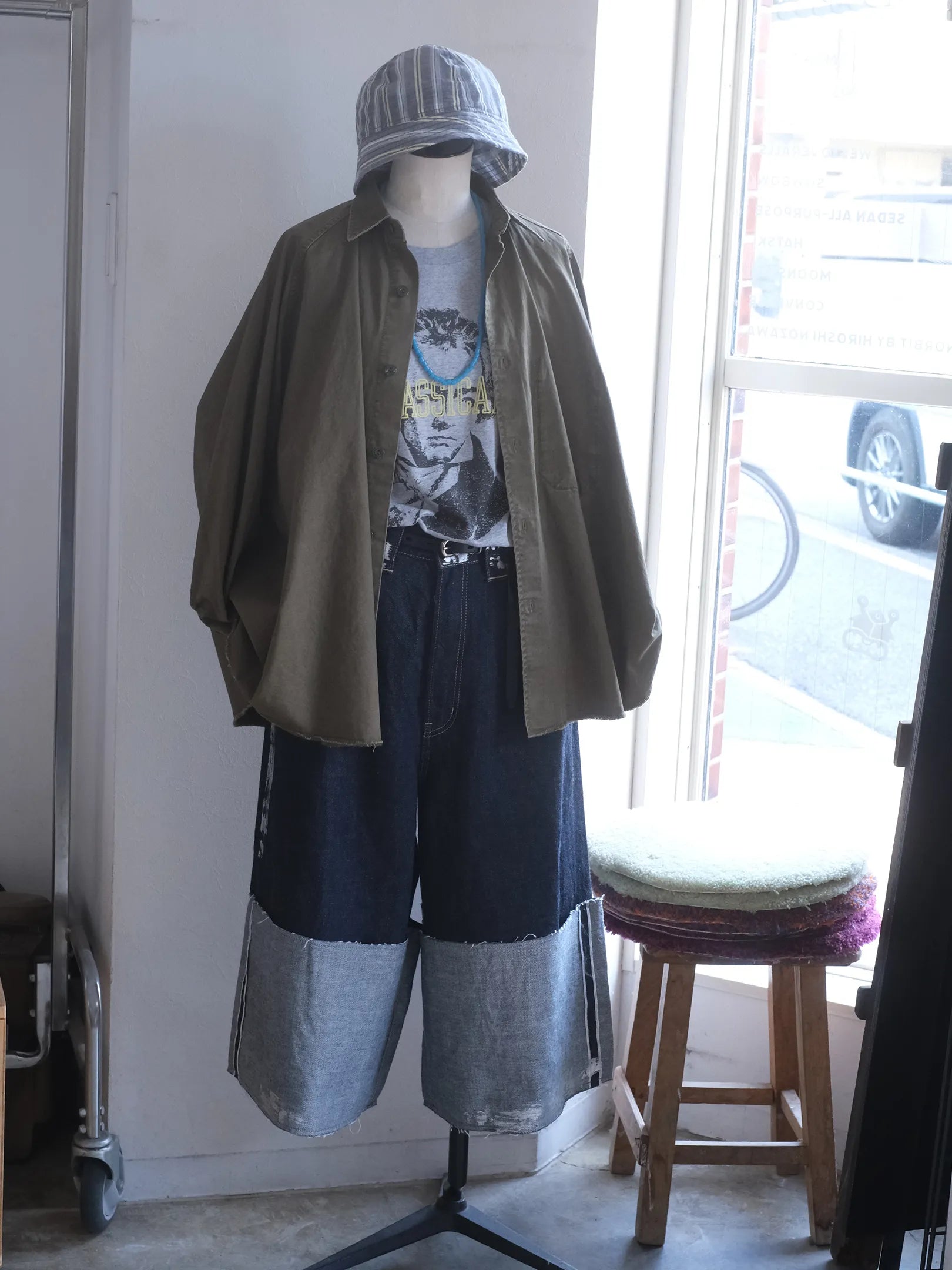 Kha:ki "TENT LINE FATIGUE SHIRT(2colors)"