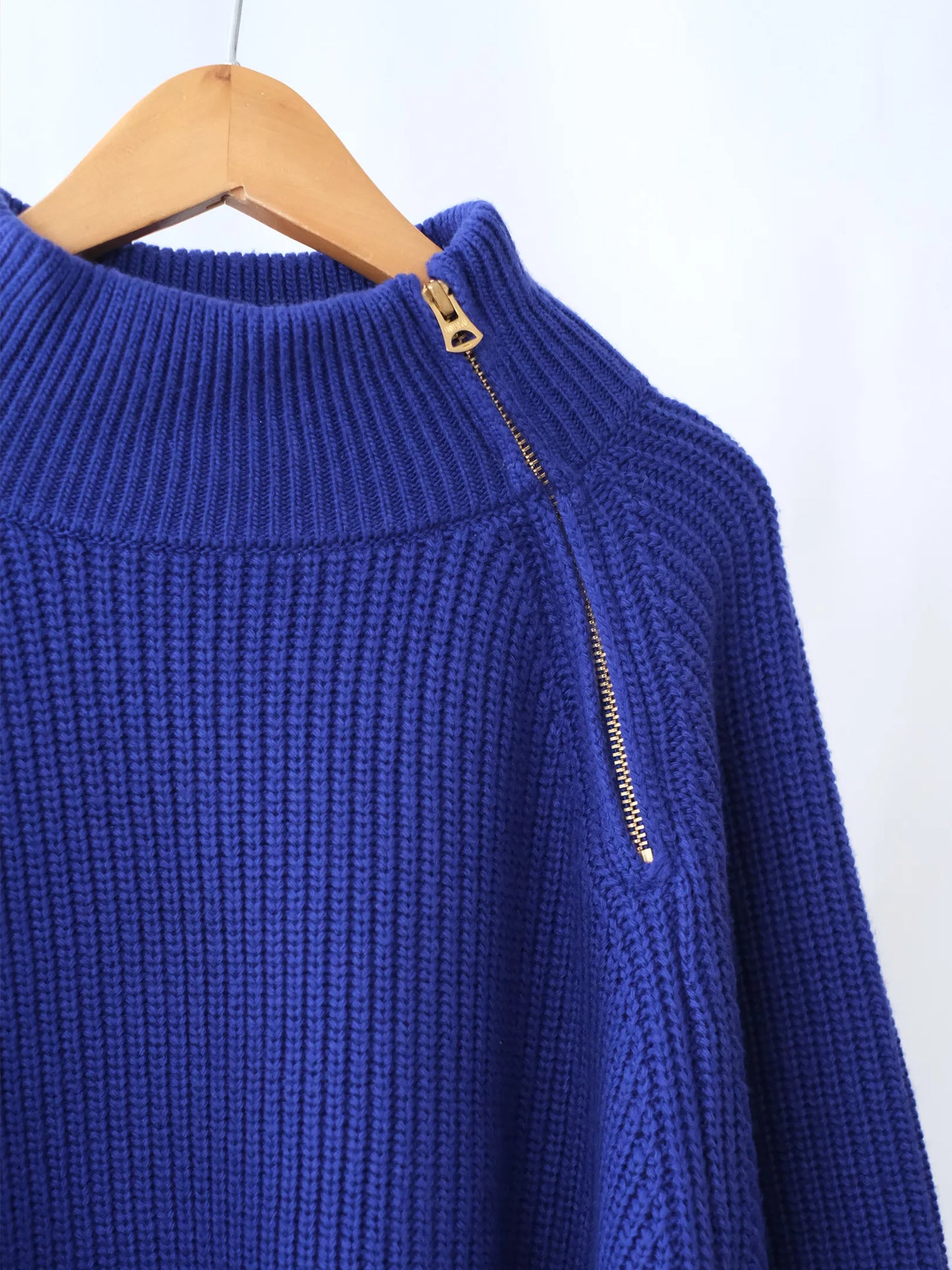 Kha:ki "HALF ZIP MIL KNIT TOP"