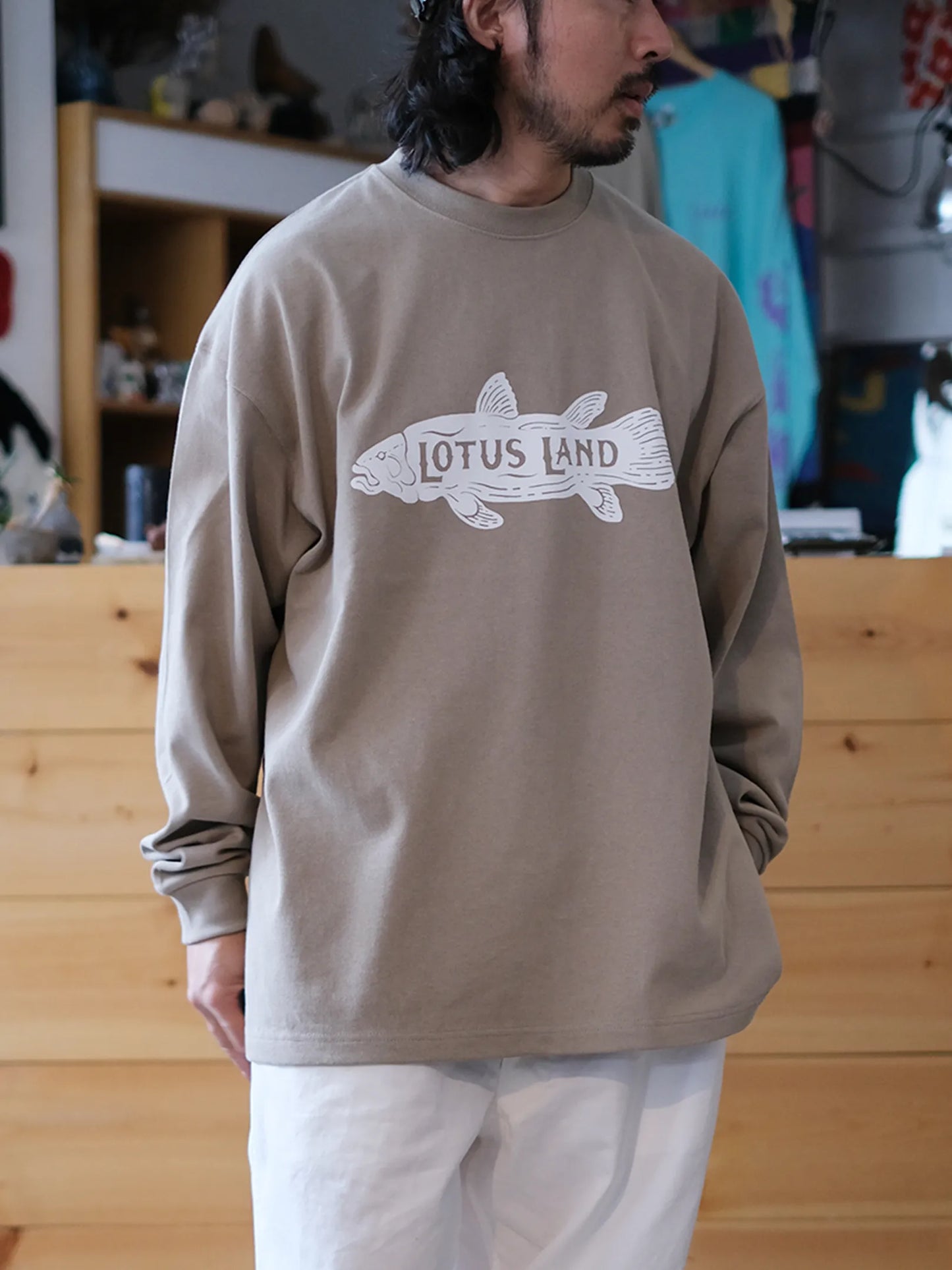 ★受注販売★LOTUSLAND "COELACANTH L/S TEE(SAND)"