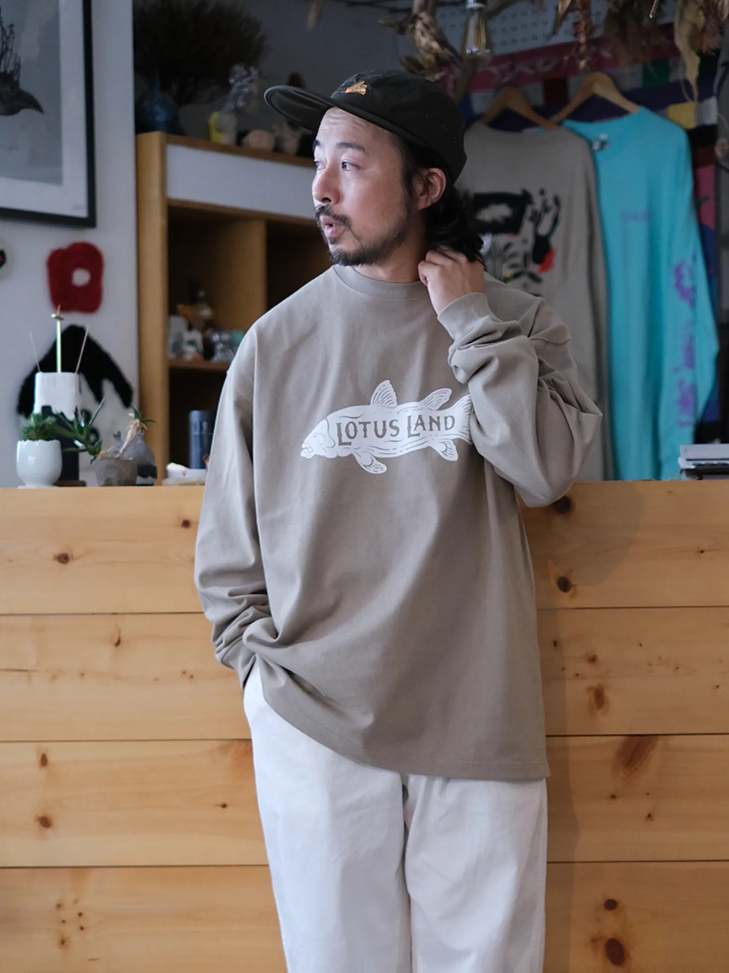 ★受注販売★LOTUSLAND "COELACANTH L/S TEE(SAND)"