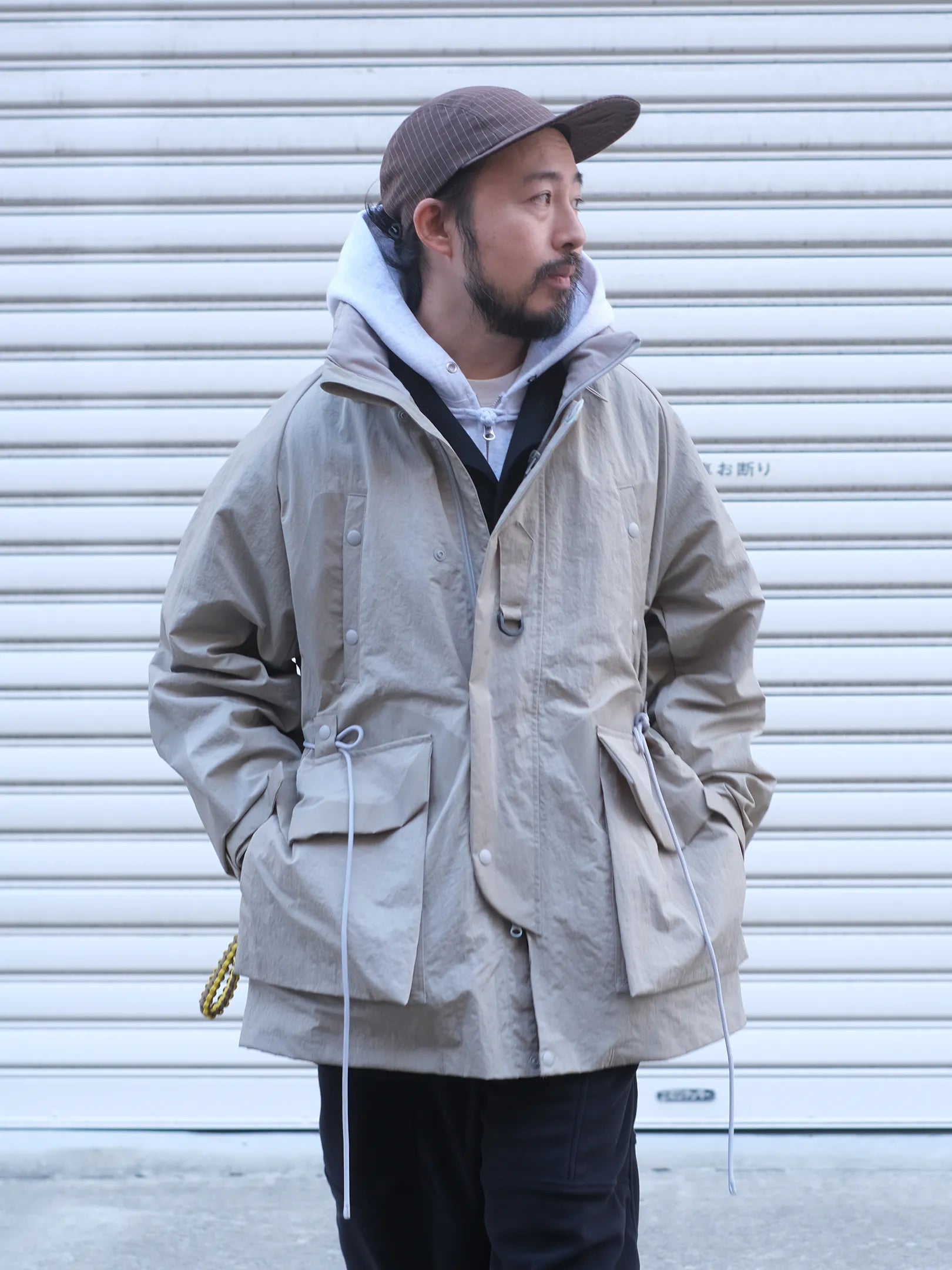 norbit by Hiroshi Nozawa "Printed patch mountain parka(GRAY)"