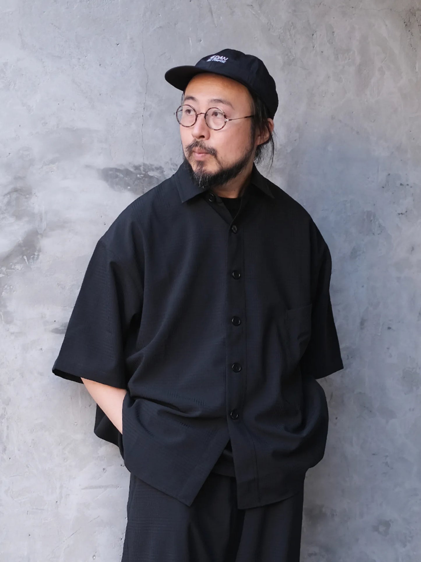 maillot  "shadow  check s/s big shirt(2colors)"