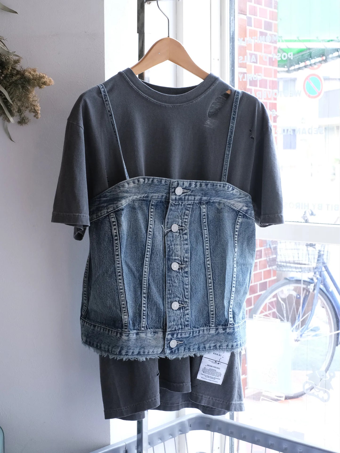 Kha:ki "DENIM BUSTIER TOP"
