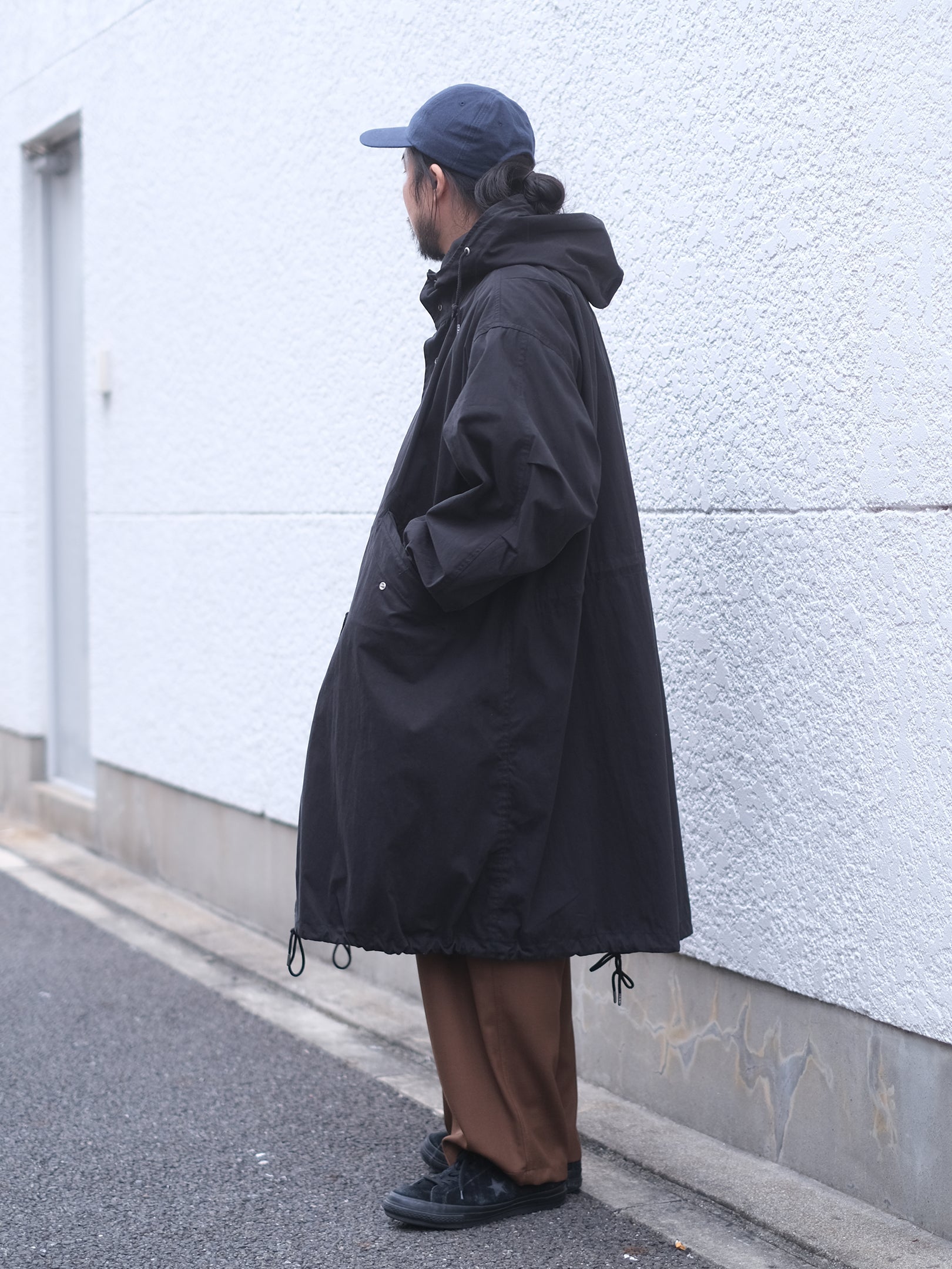 manon "COTTON NYLON HOODCOAT"