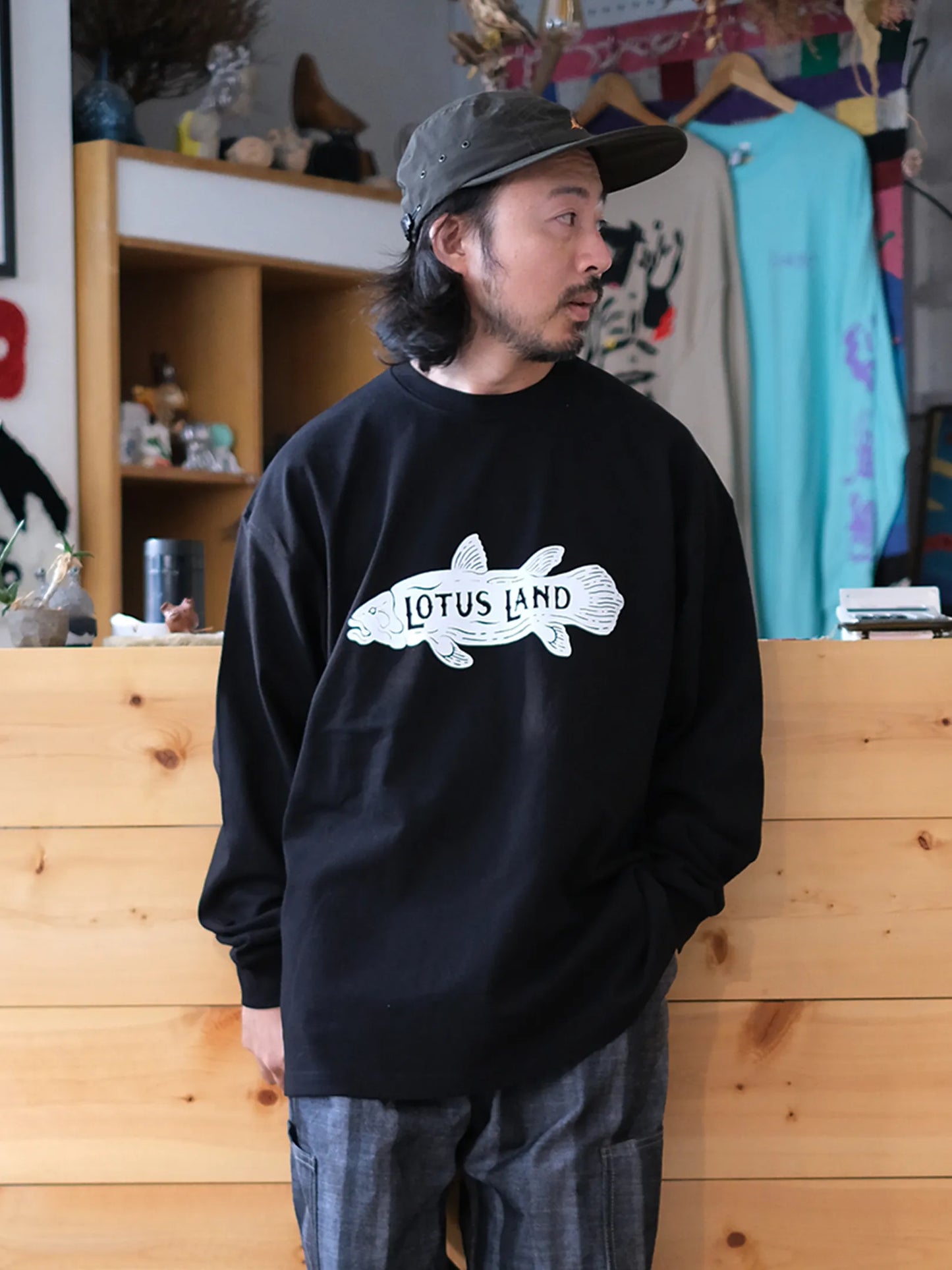 ★受注販売★LOTUSLAND "COELACANTH L/S TEE(BLACK)"