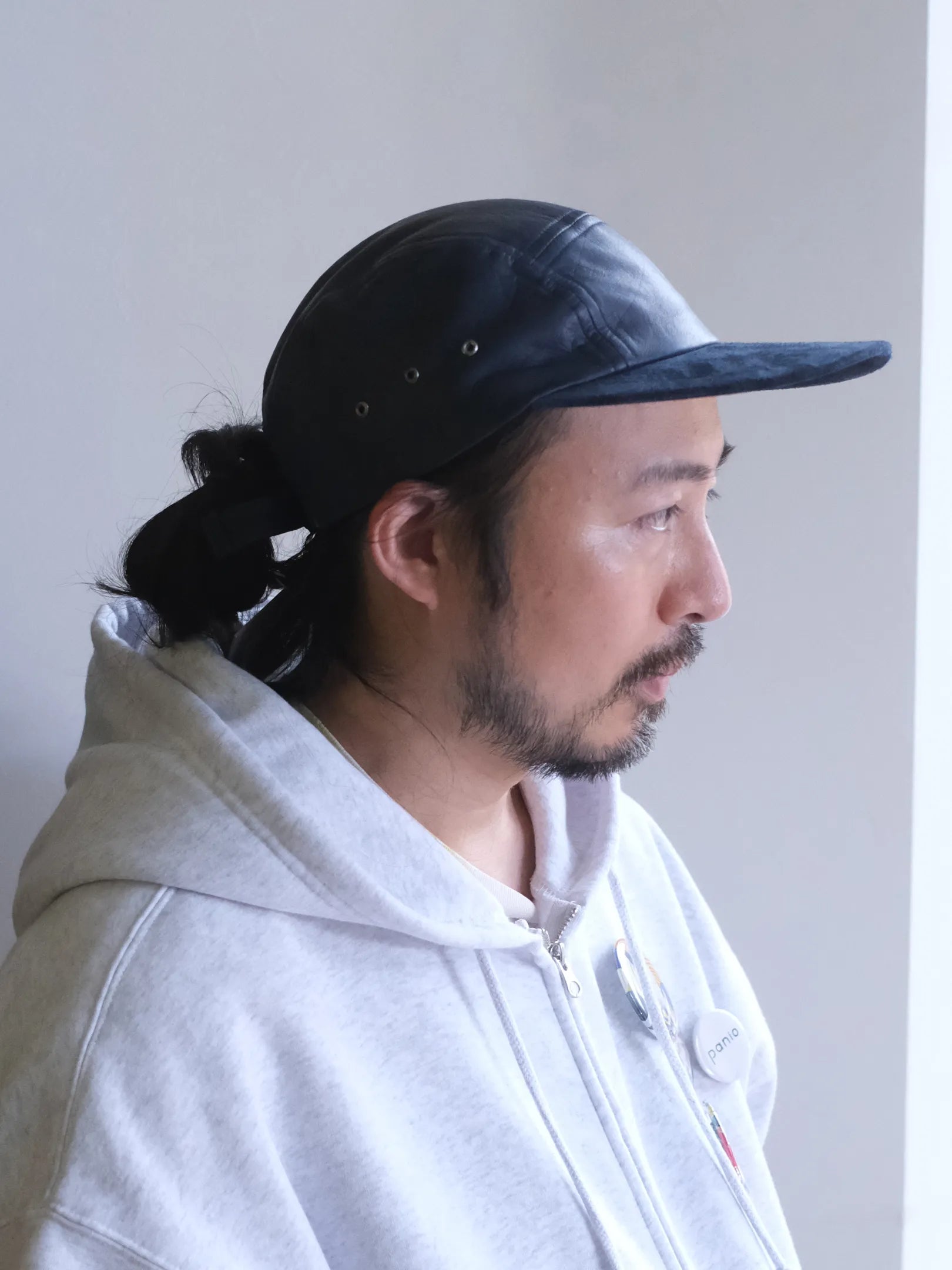 A.D.A.N "LEATHER 2TONE JET CAP"