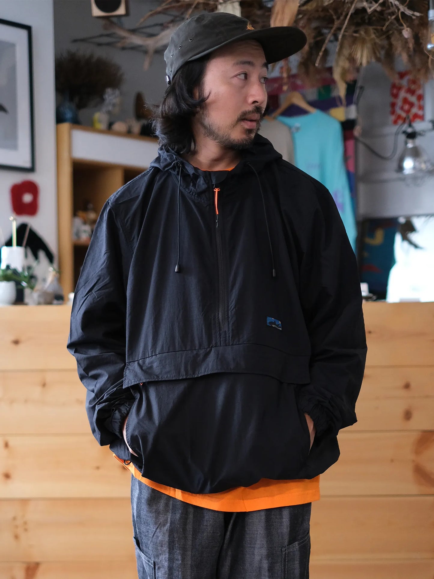 ★受注販売★LOTUSLAND  "Land scape ANORAK(BLACK)"