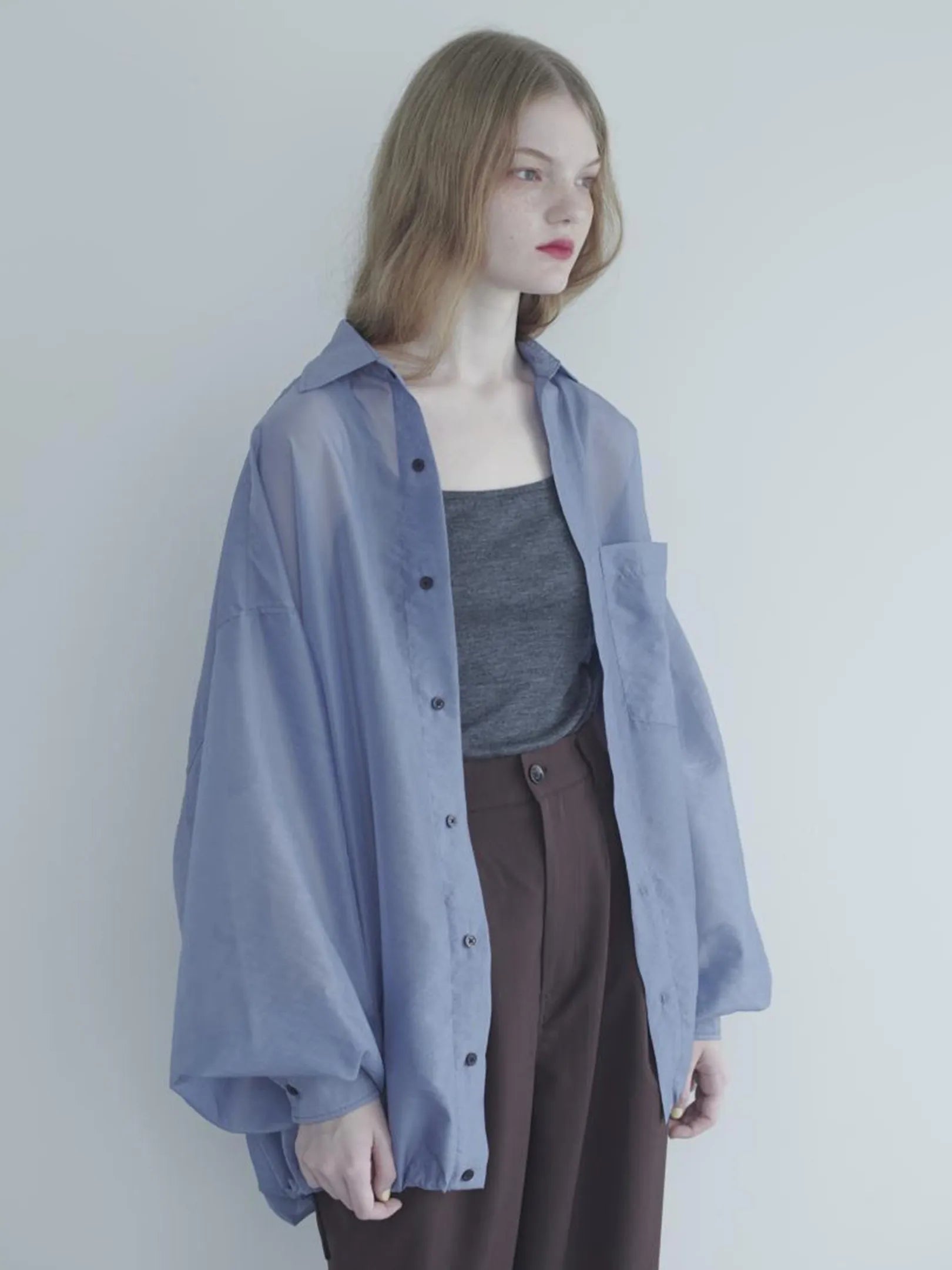 manon "ORGANDY SHEER BIG SHT JKT(2colors)"