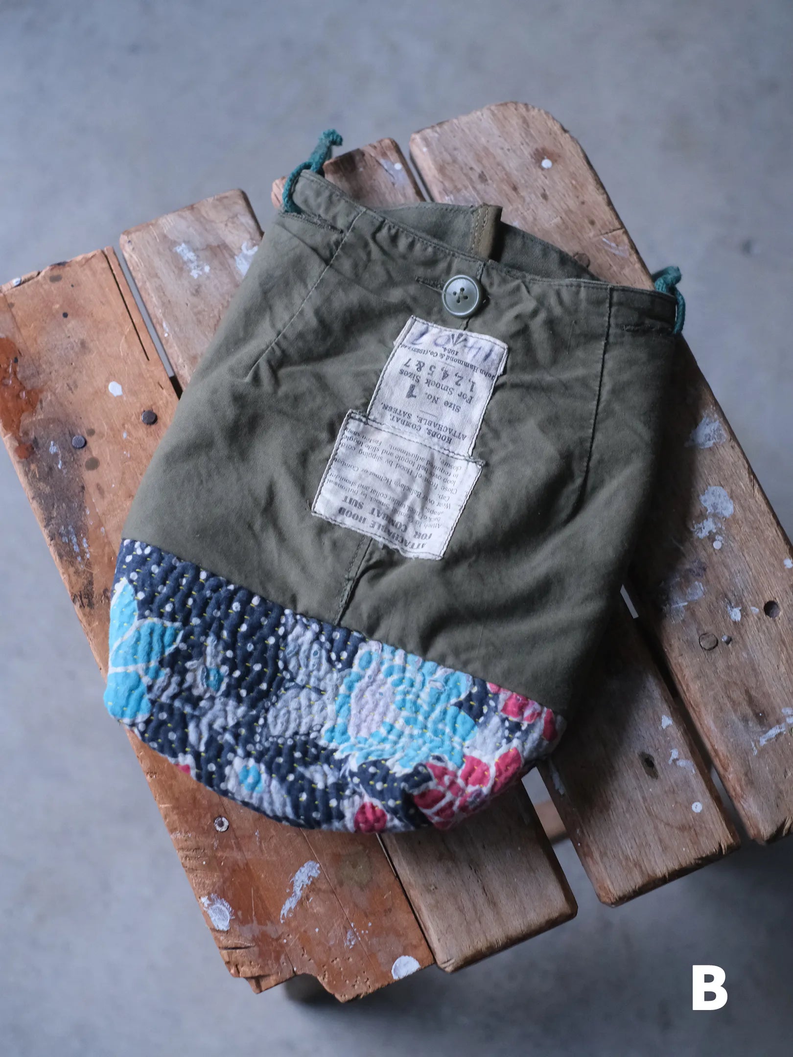 ARTE POVERA "イギリススモックパーカー1950 RE-インドラリーキルト MIX サコッシュ"(3patern)