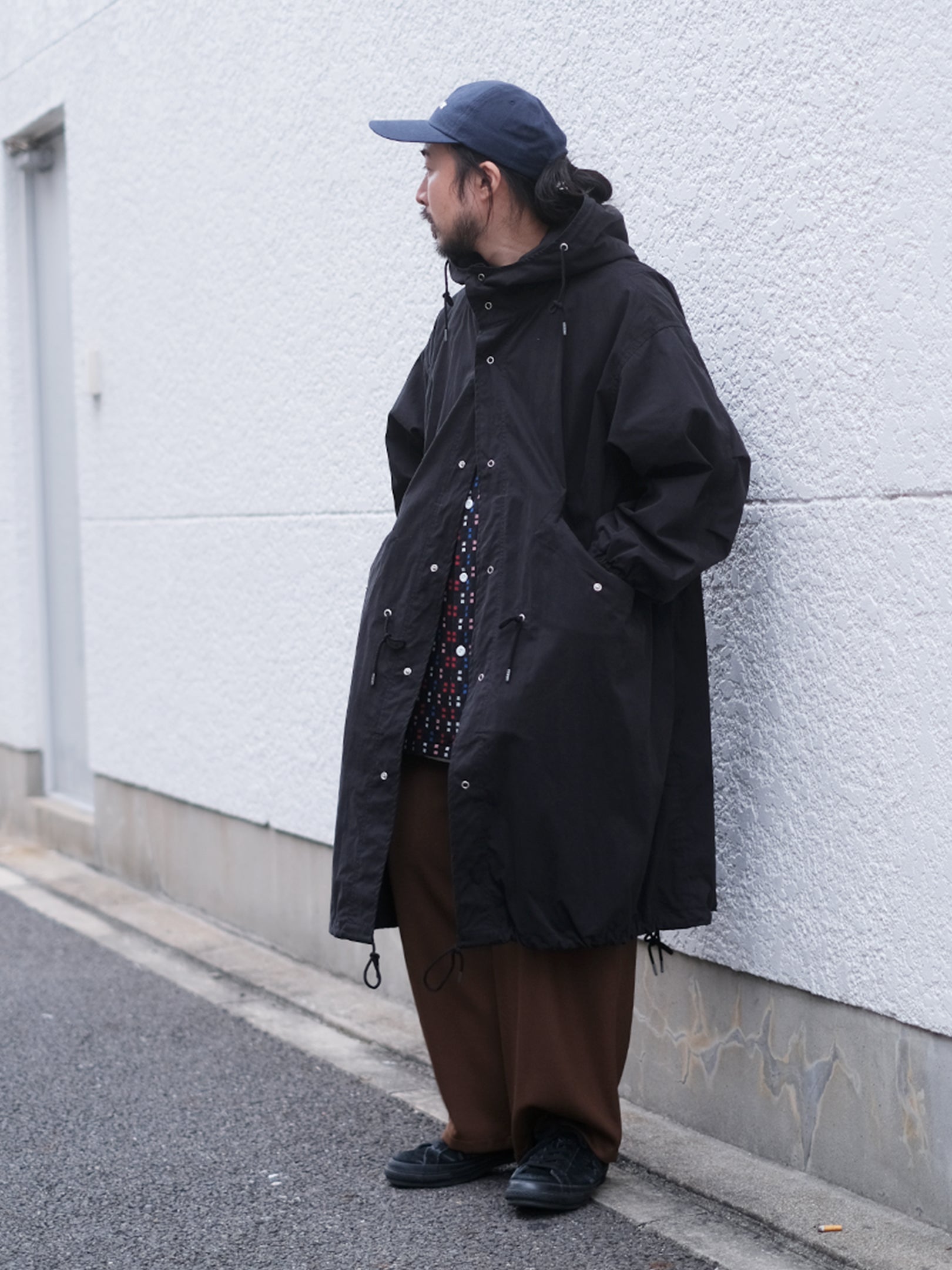 manon "COTTON NYLON HOODCOAT"