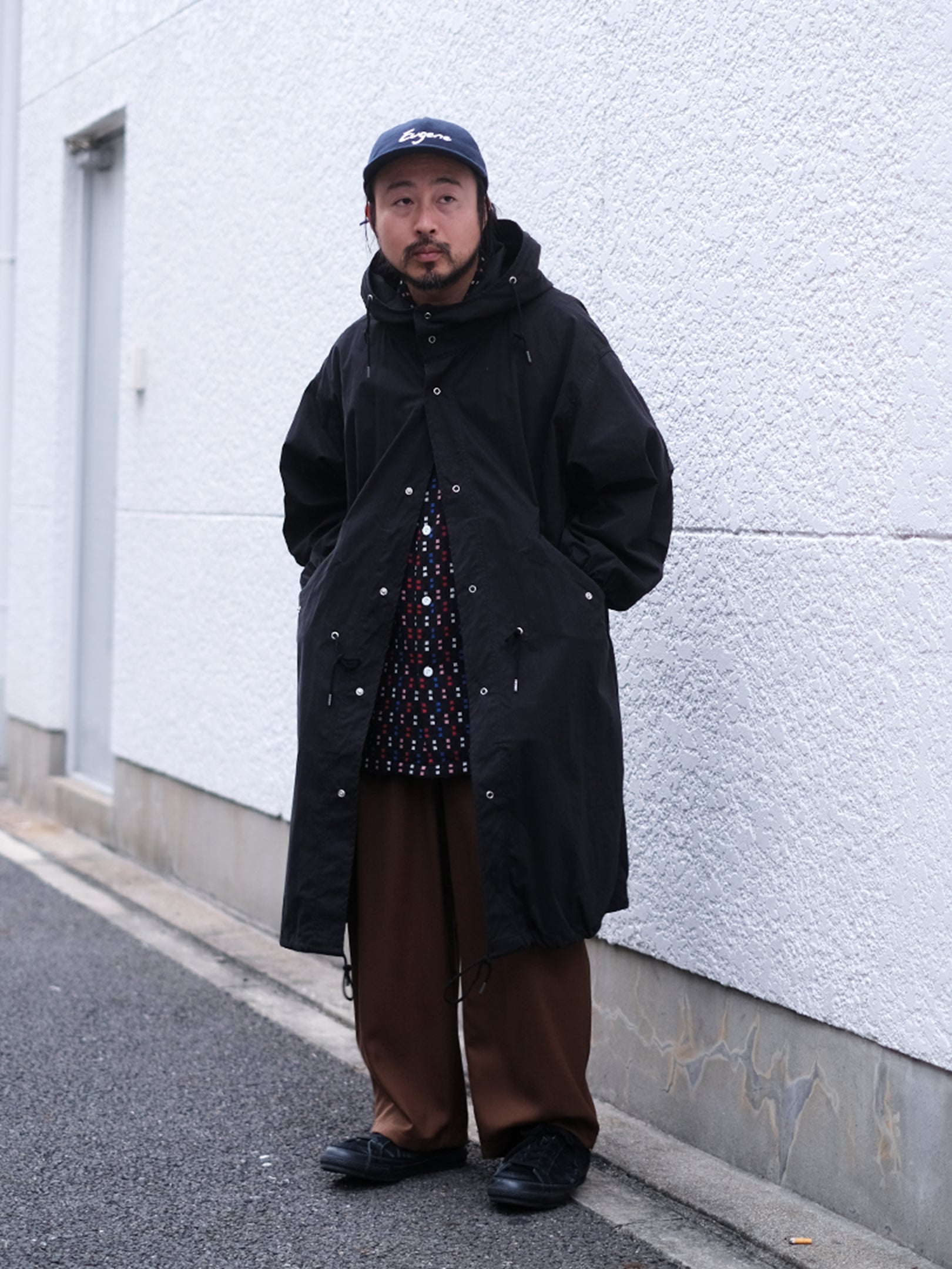 manon "COTTON NYLON HOODCOAT"
