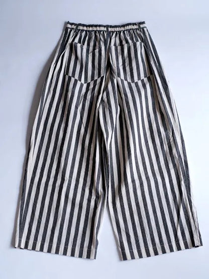 manon "STRIPE TWO TUCK WIDE PANTS(3colors)"