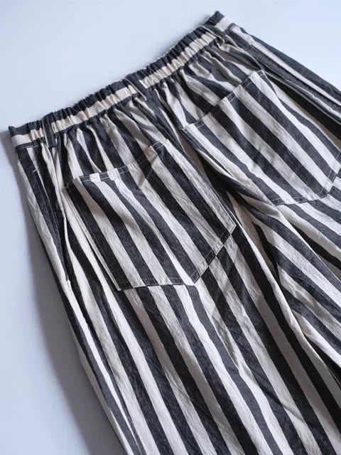 manon "STRIPE TWO TUCK WIDE PANTS(3colors)"