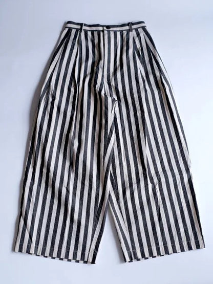 manon "STRIPE TWO TUCK WIDE PANTS(3colors)"