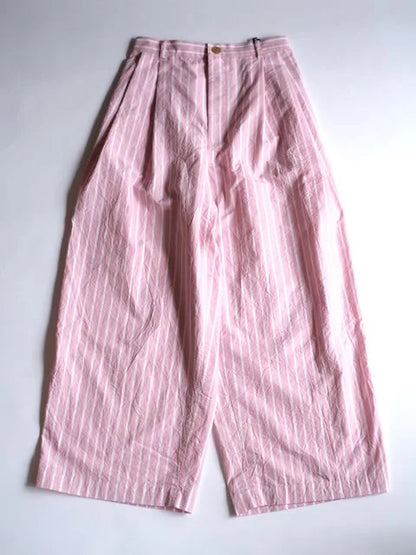 manon "STRIPE TWO TUCK WIDE PANTS(3colors)"