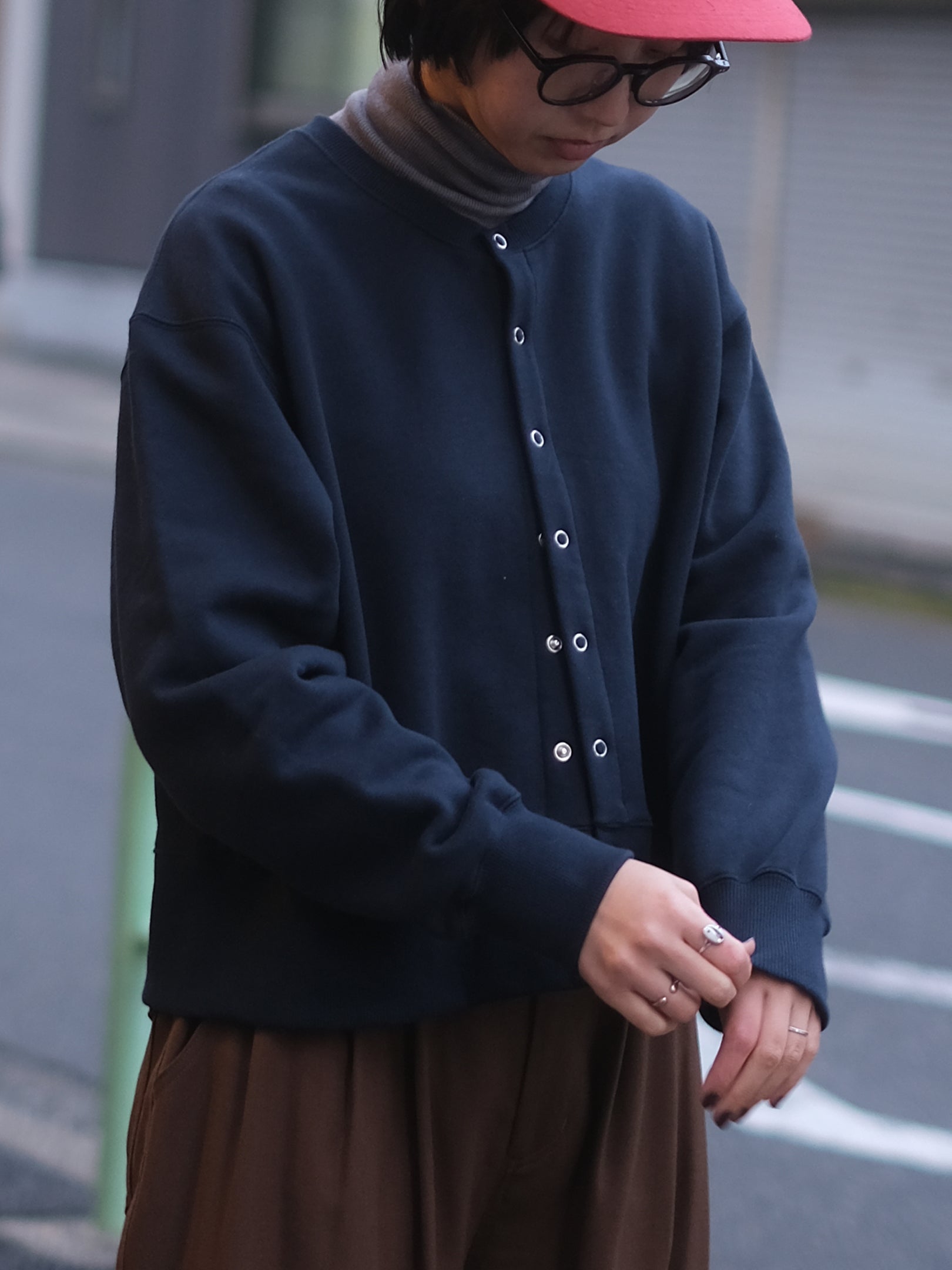 manon "FLEECE LINING SWEAT CARDIGAN"