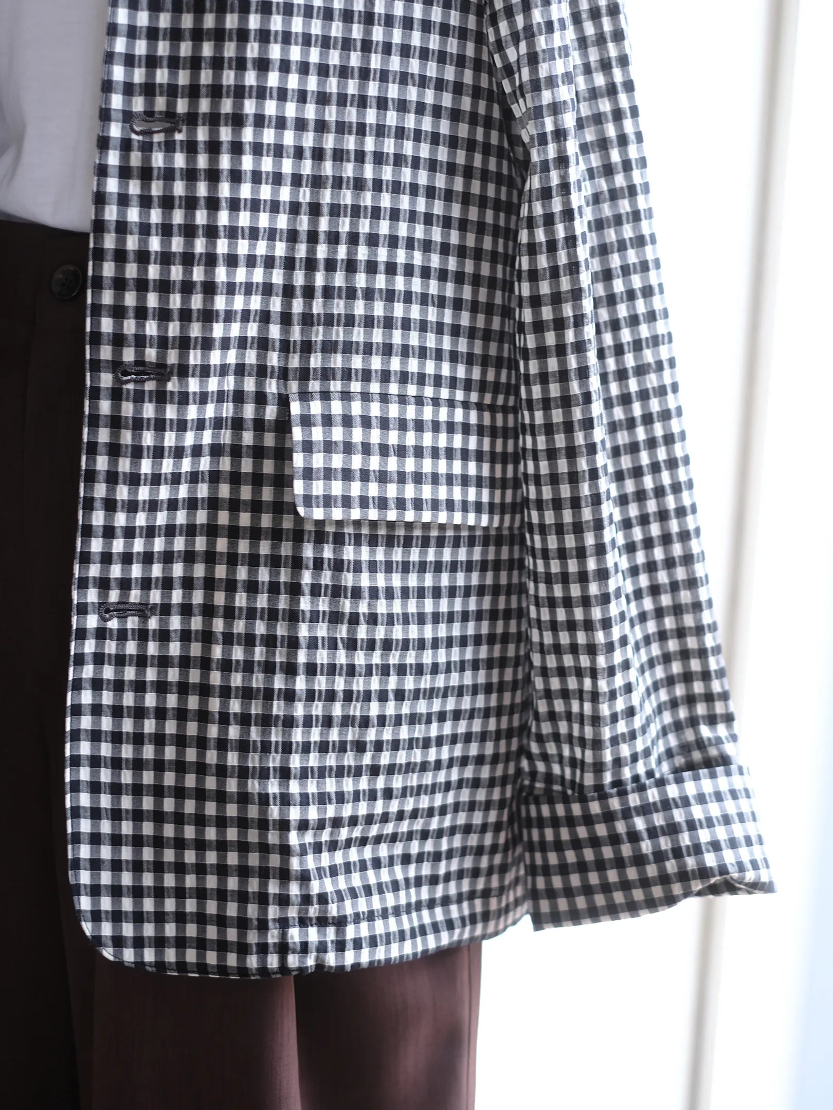manon "GINGHAM CHECK SPINDLE JKT"