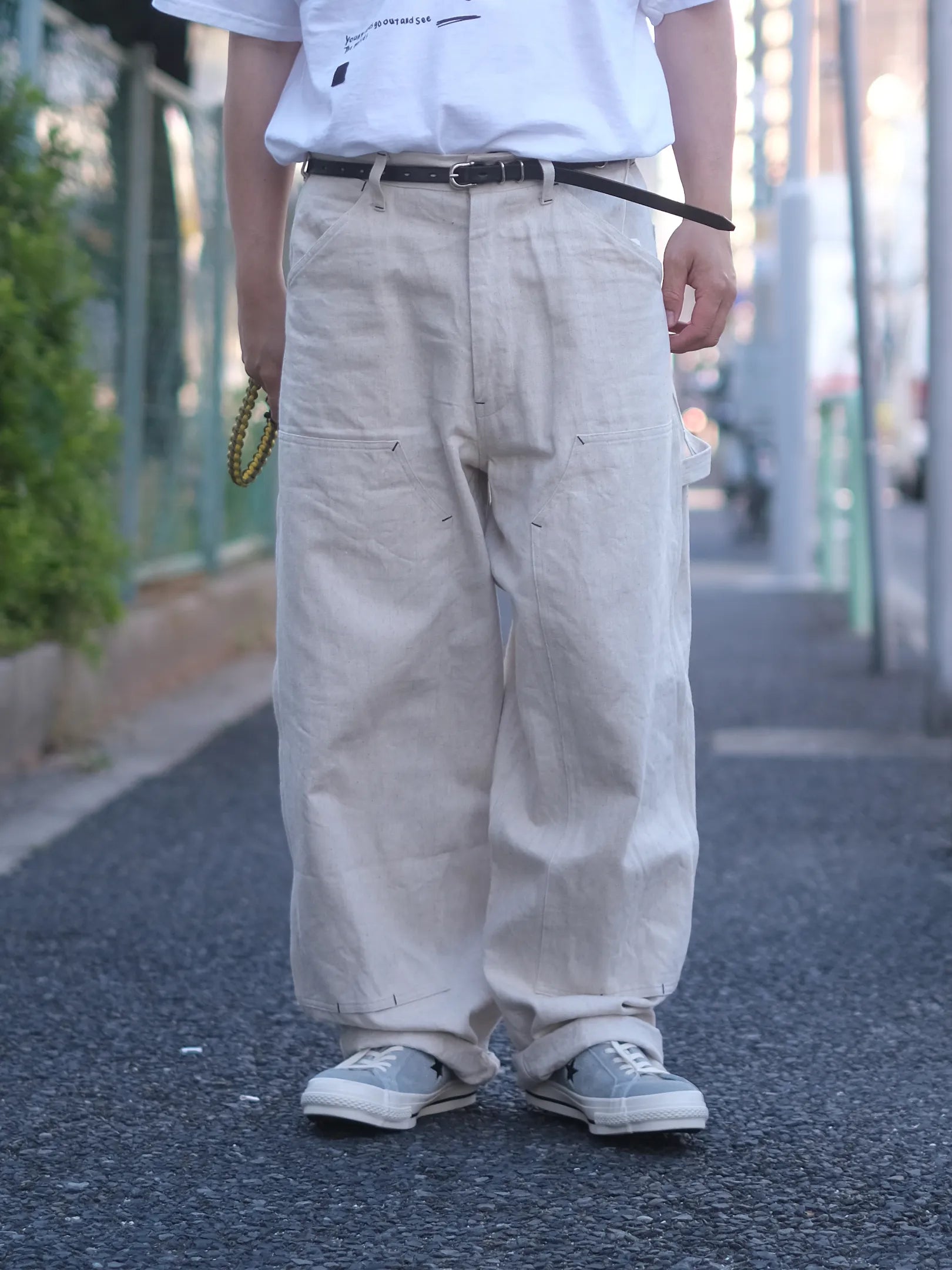 SOWBOW "DOUBLE KNEE PAINTER PANTS 10oz HEMP DENIM NATURAL"