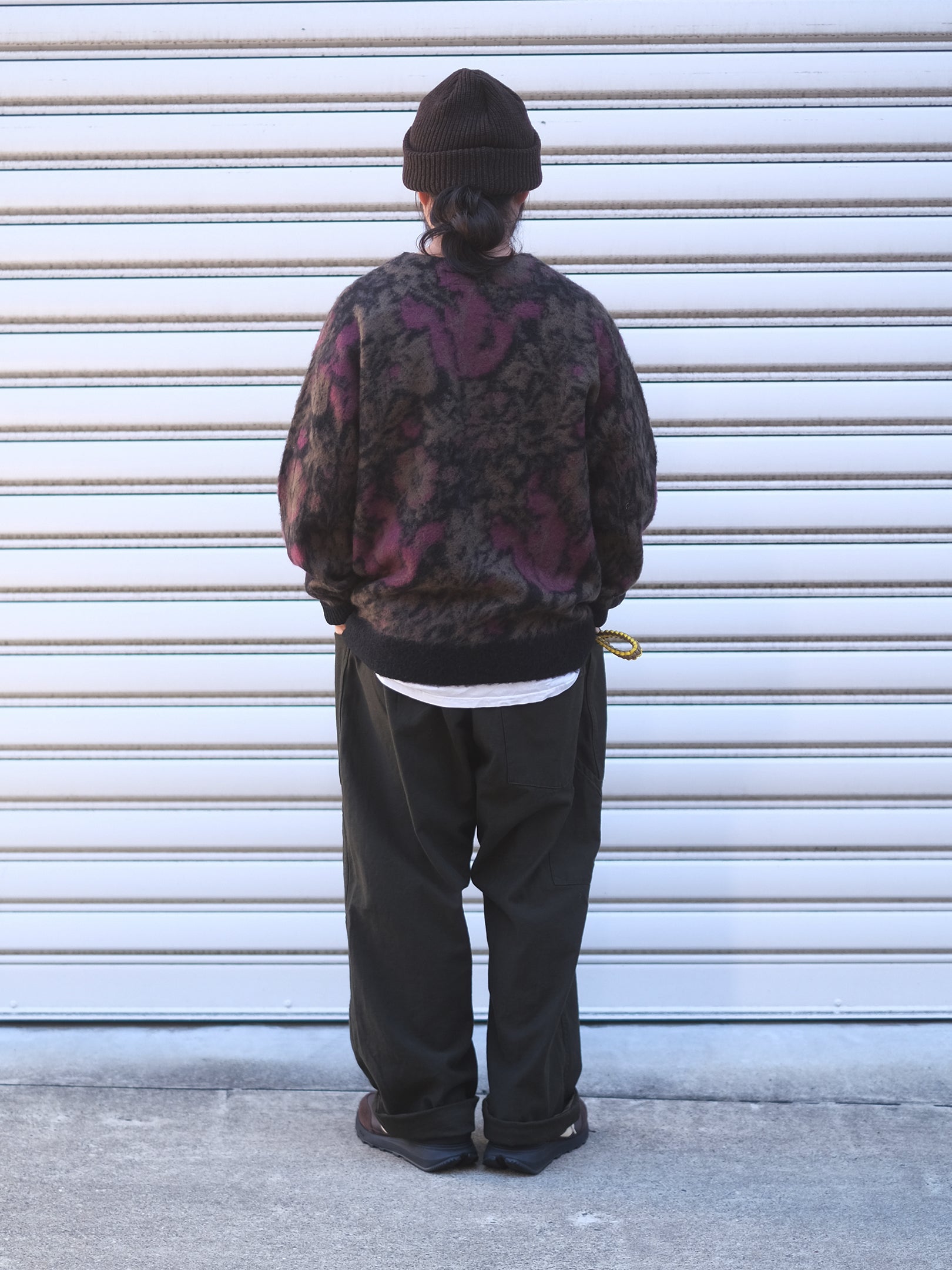 UNFRM "MOHAIR KNIT VINTAGE FLOWER CAMO CARDIGAN"