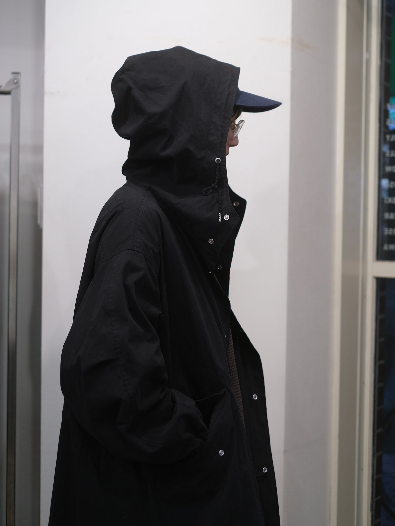 manon "COTTON NYLON HOODCOAT"