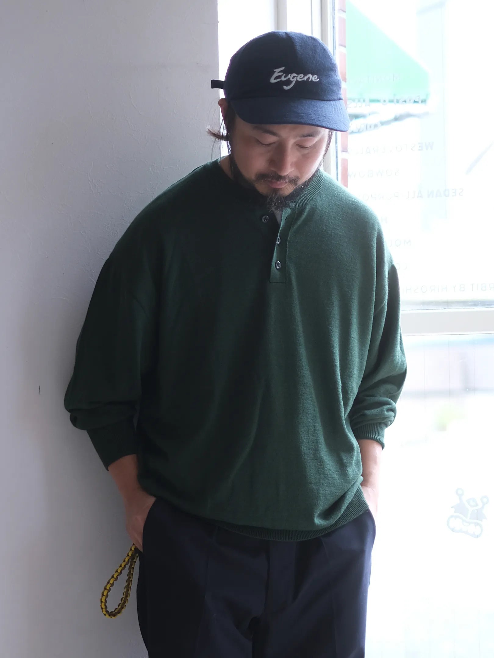 maillot mature "Boundary Henley Sweater(2colors)"