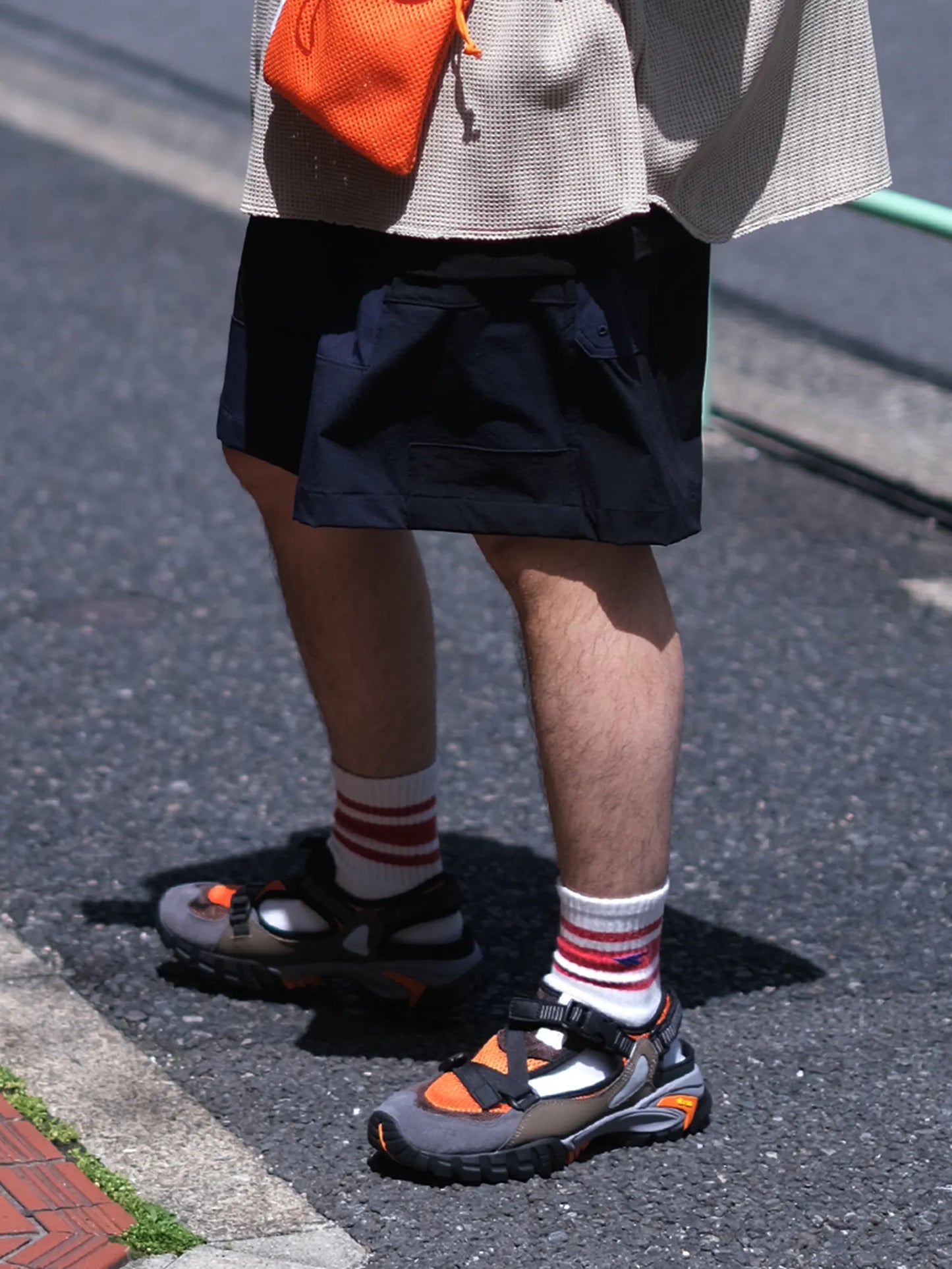 UNFRM "2WAY STRETCH PATCHWORK BAGGY SHORTS(2colors)"