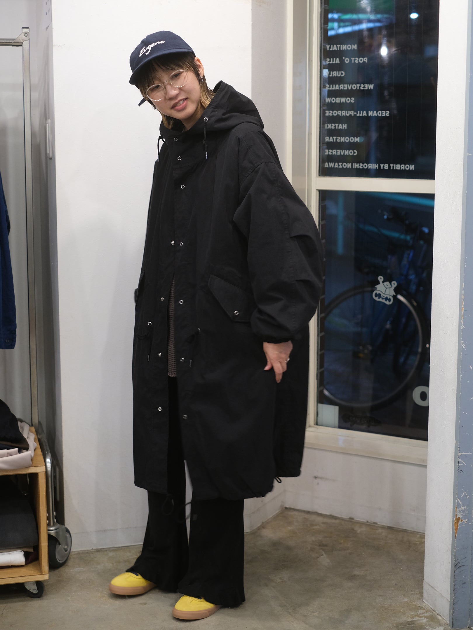 manon "COTTON NYLON HOODCOAT"