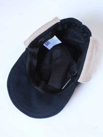 FOUND FEATHER "Regular Line 6 Panel Cap with Ears // Melton Wool"