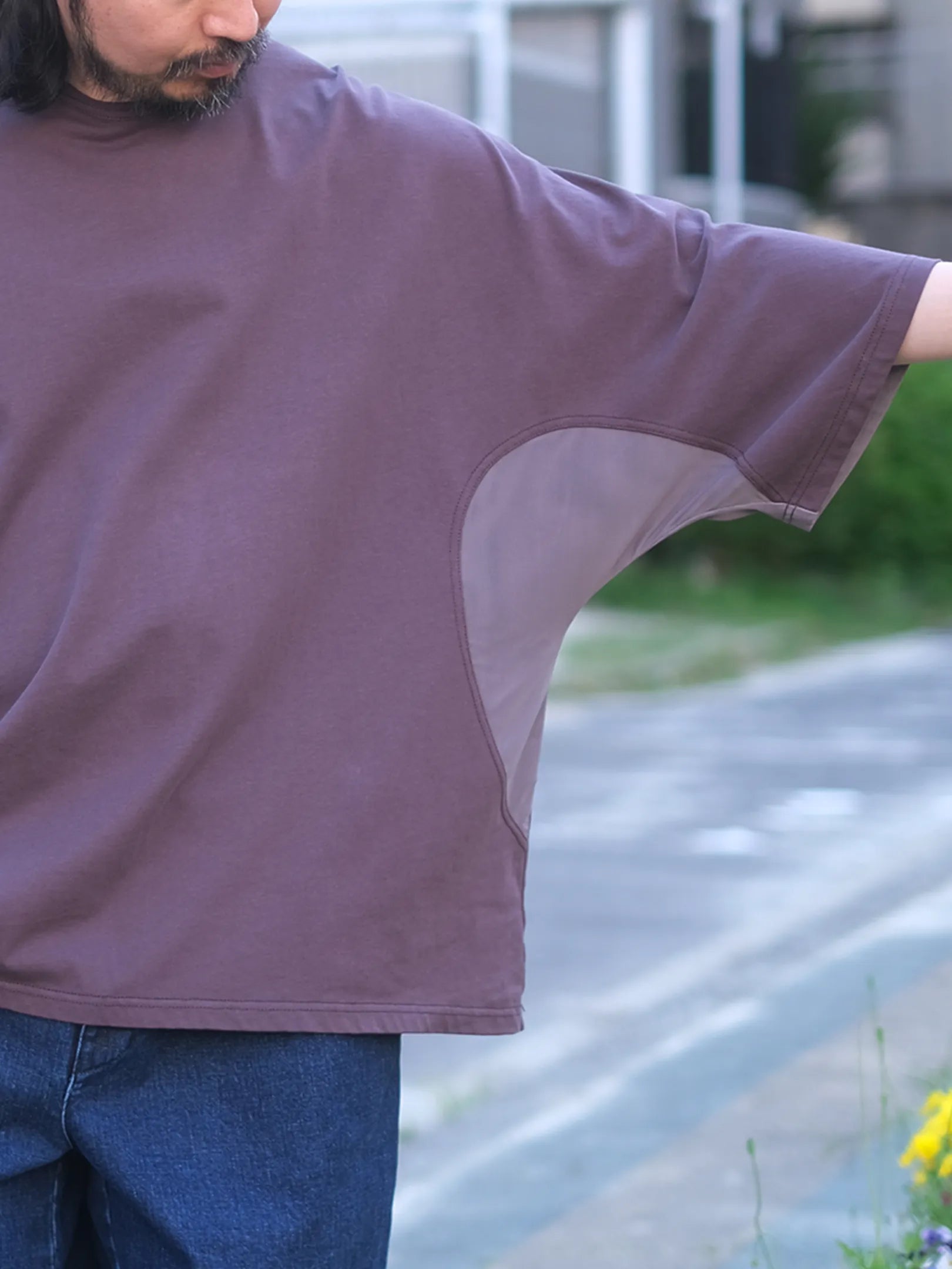 UNFRM "COTTON KNIT MESH RELAXED DOLMAN 6/10 PULLOVER(2colors)"