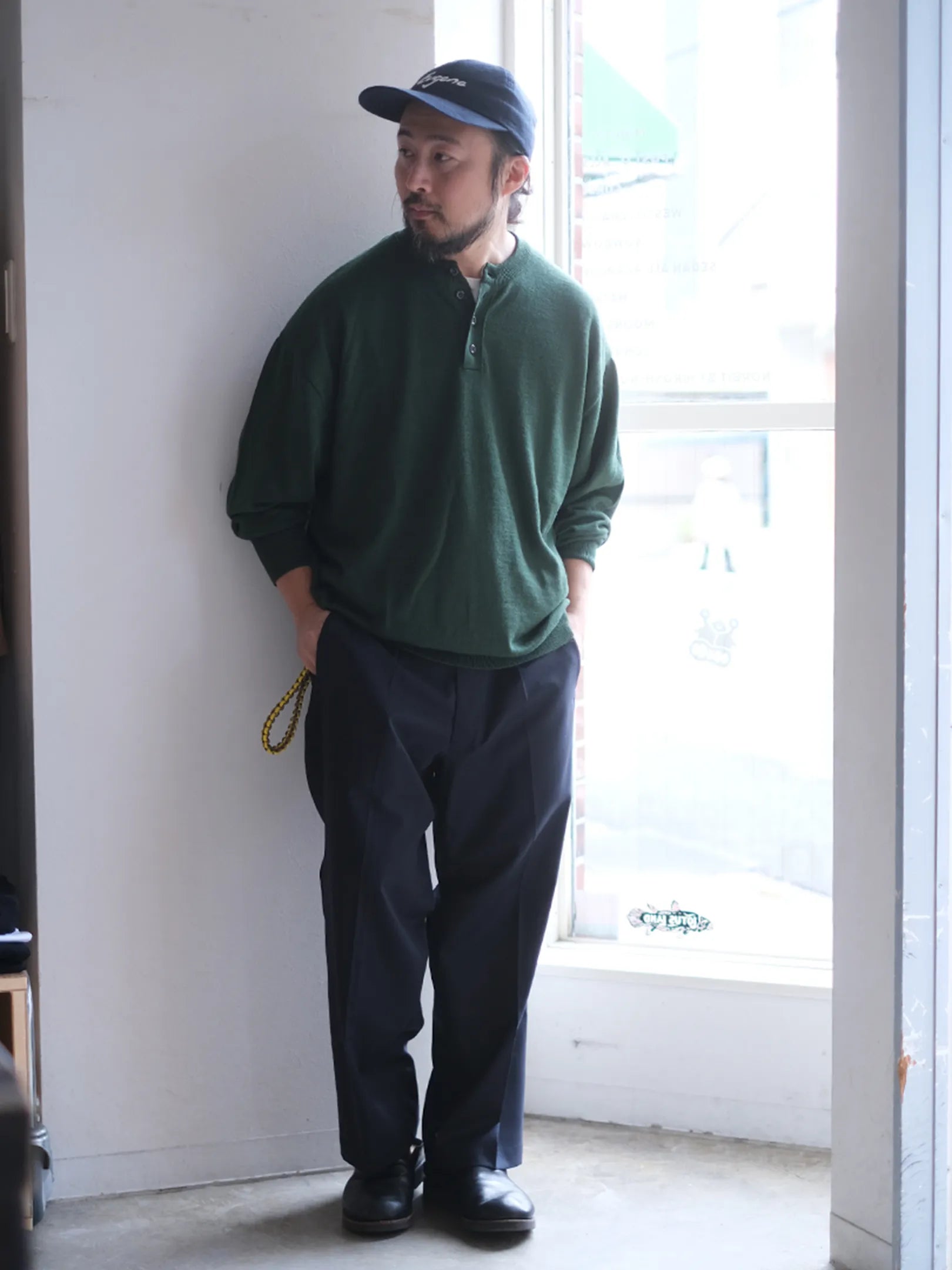 maillot mature "Boundary Henley Sweater(2colors)"
